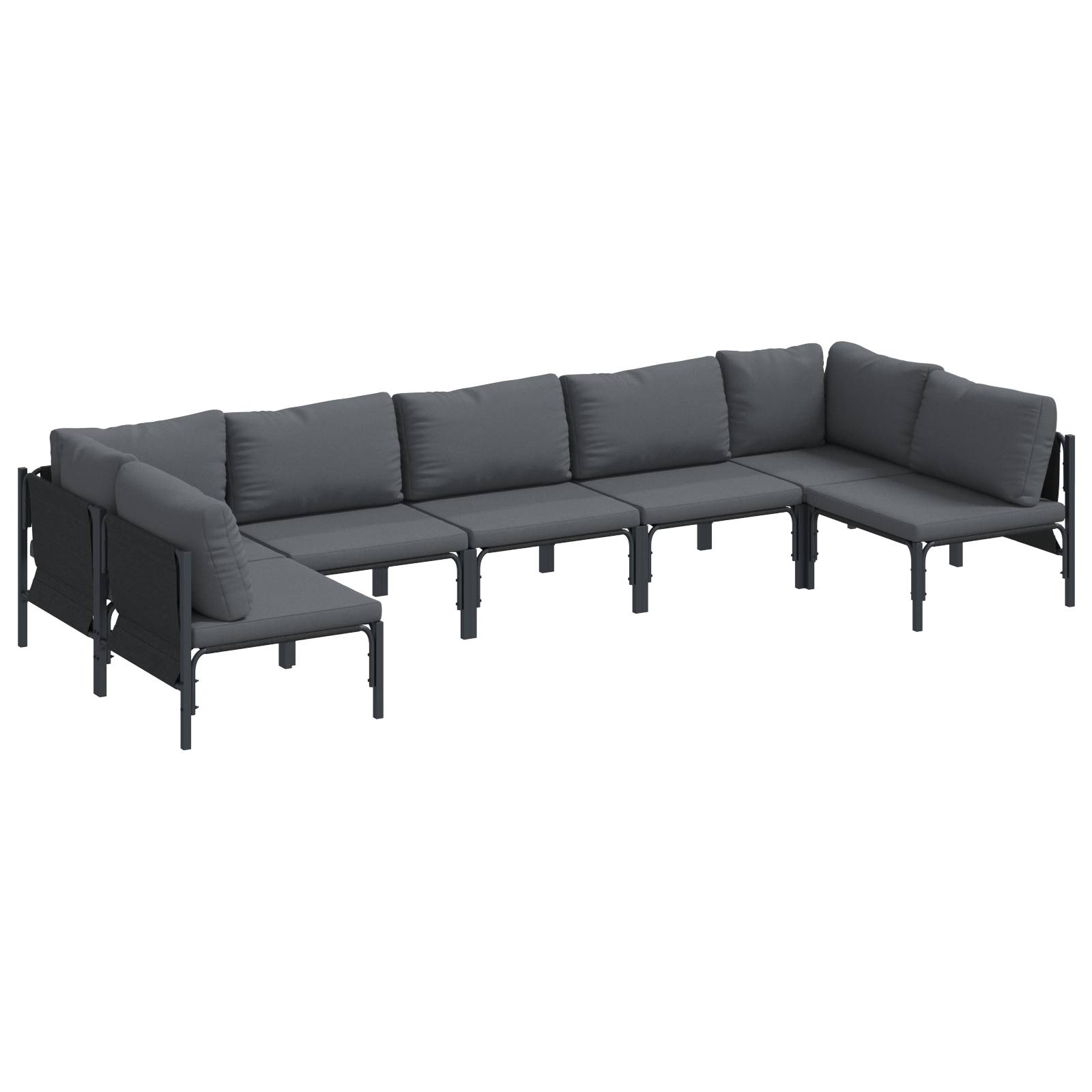 vidaXL Garten-Sofa-Set 7 pcs Anthrazit Stahl