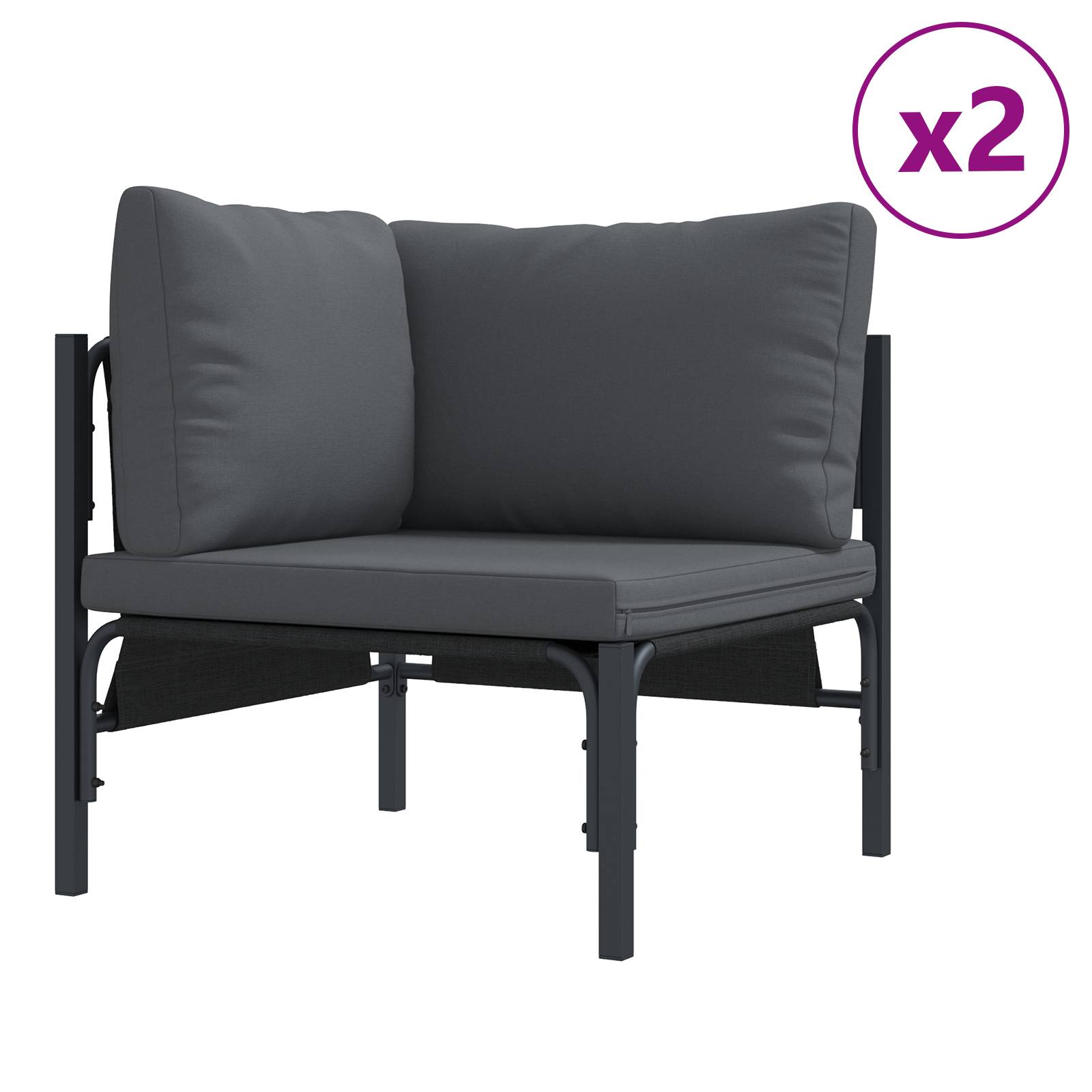 vidaXL Garten-Sofa-Set 7 pcs Anthrazit Stahl