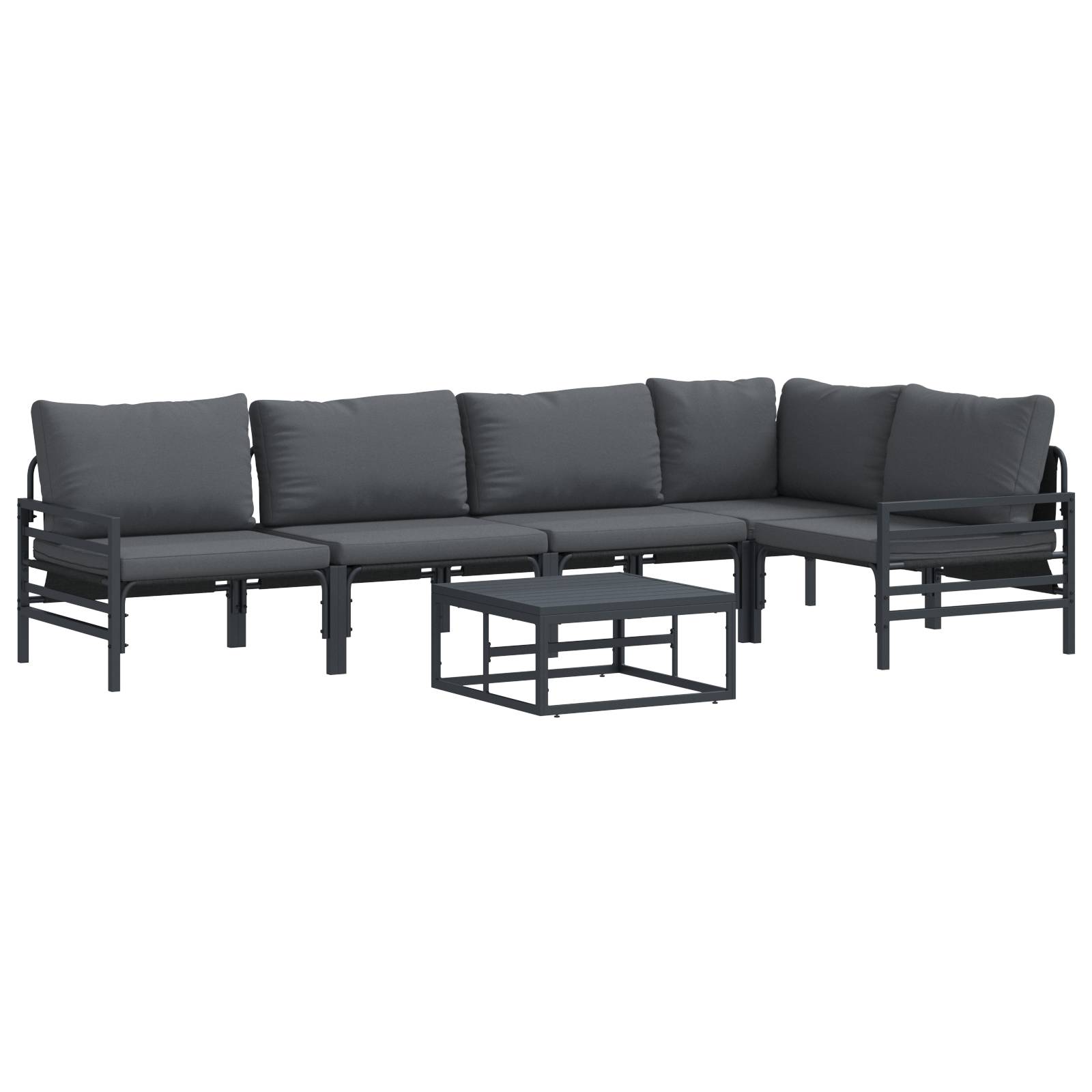 vidaXL Garten-Sofa-Set 6 pcs Anthrazit Stahl