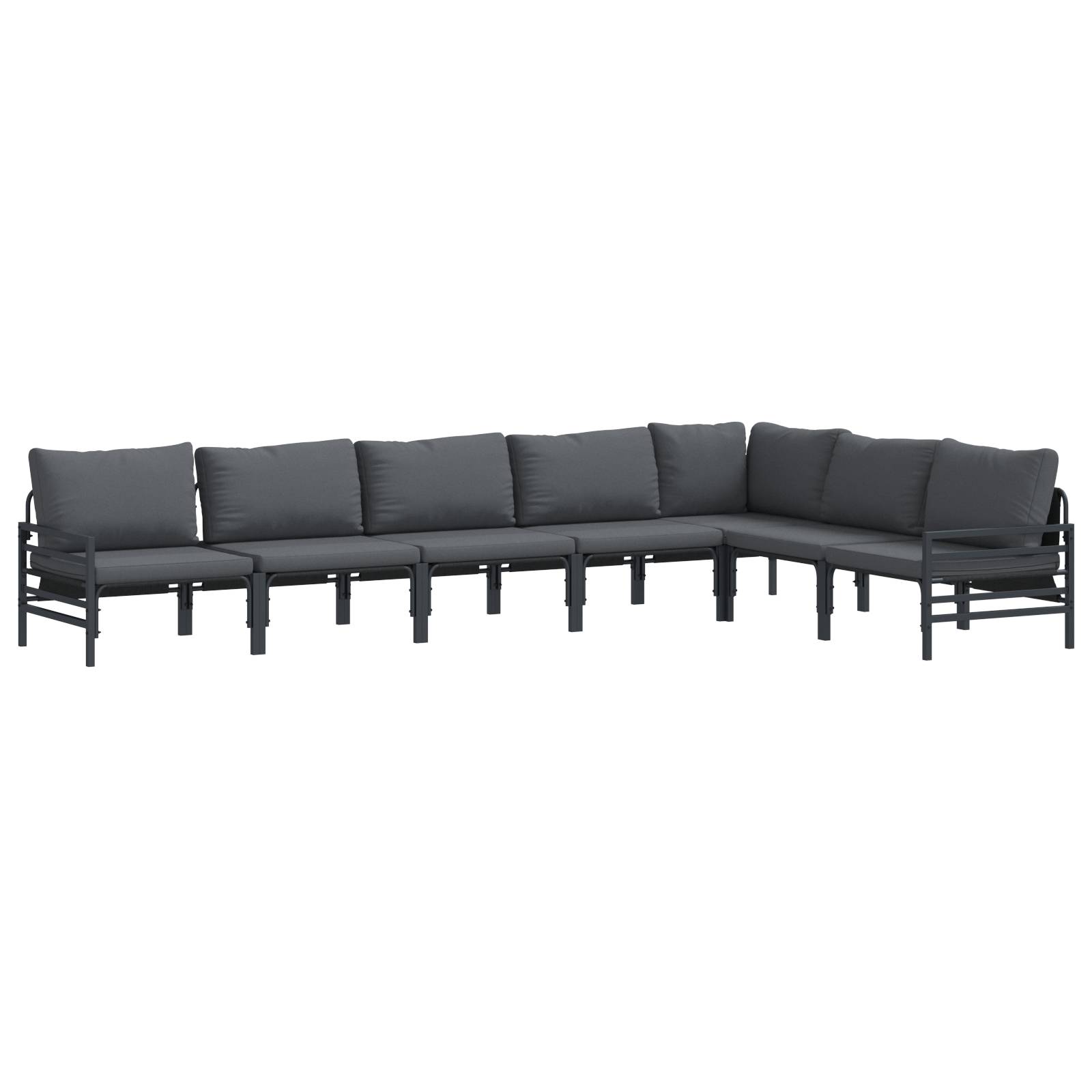 vidaXL Garten-Sofa-Set 7 pcs Anthrazit Stahl