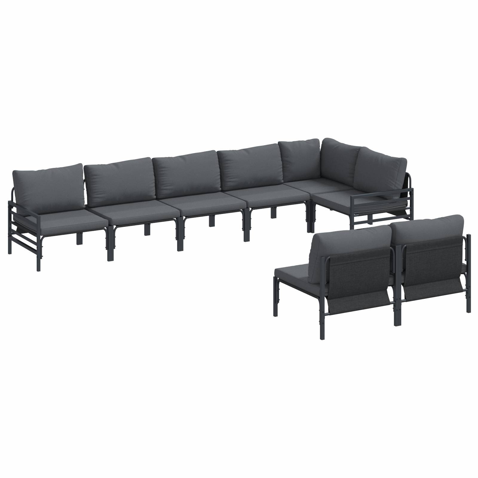 vidaXL Garten-Sofa-Set 8 pcs Anthrazit Stahl