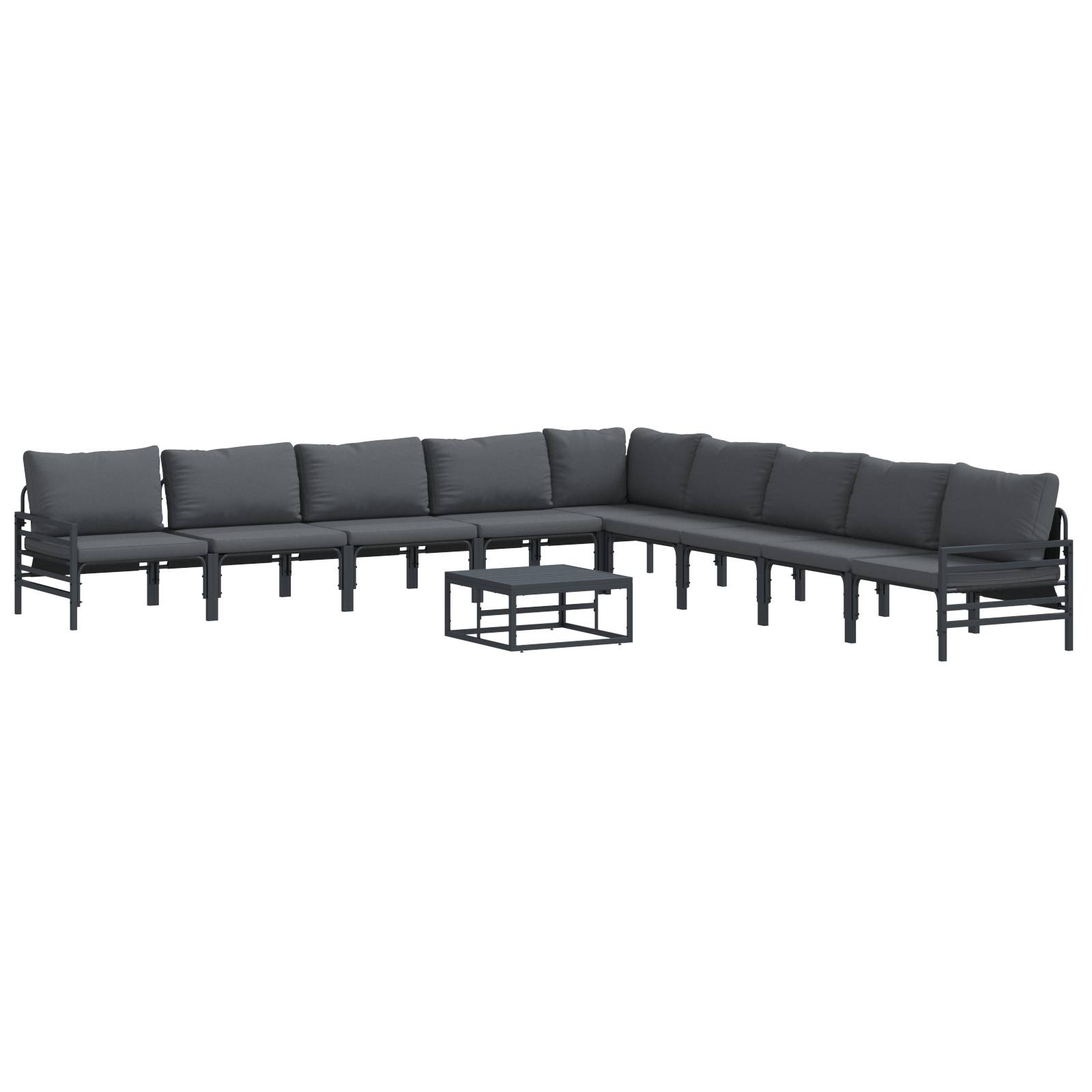 vidaXL Garten-Sofa-Set 10 pcs Anthrazit Stahl