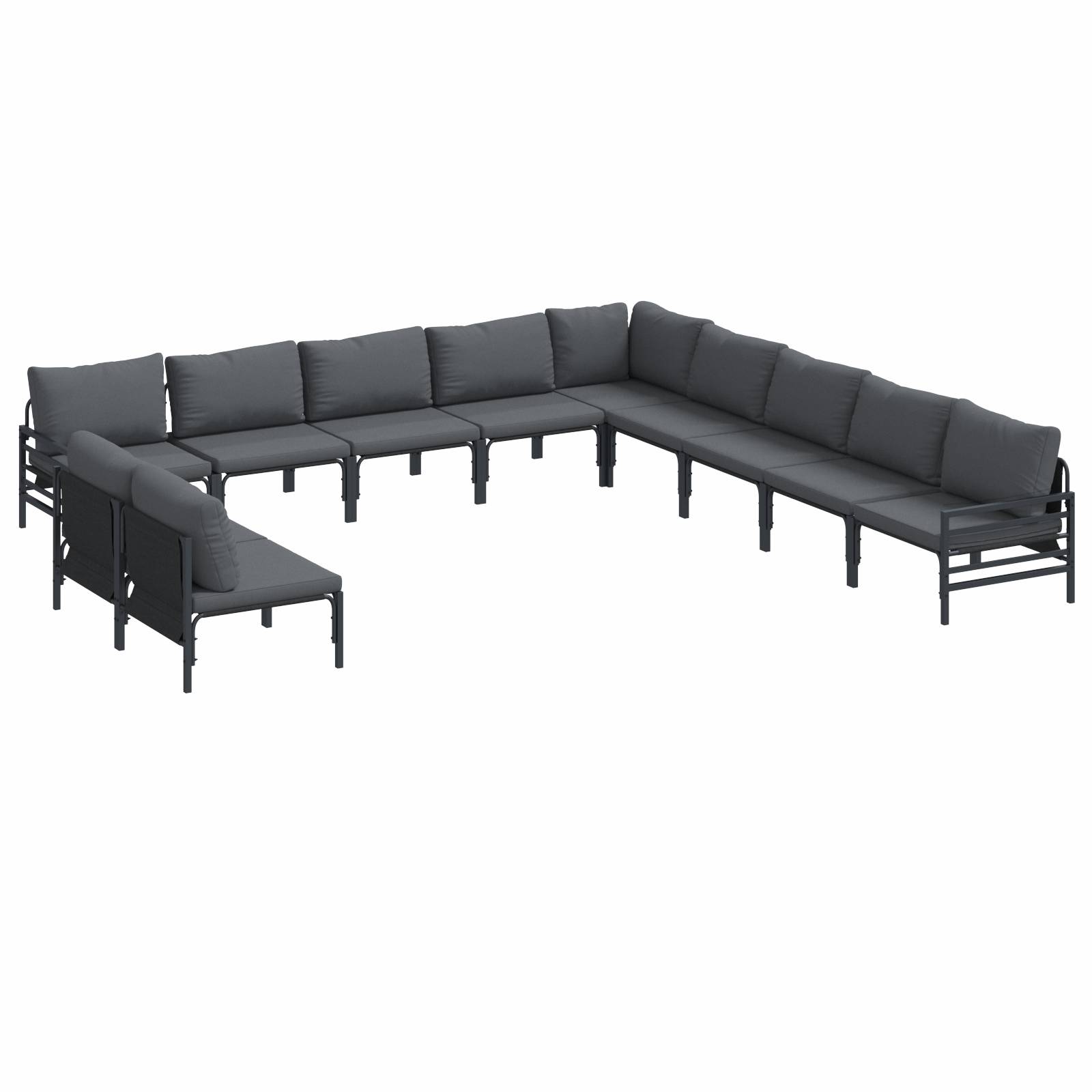 vidaXL Garten-Sofa-Set 11 pcs Anthrazit Stahl