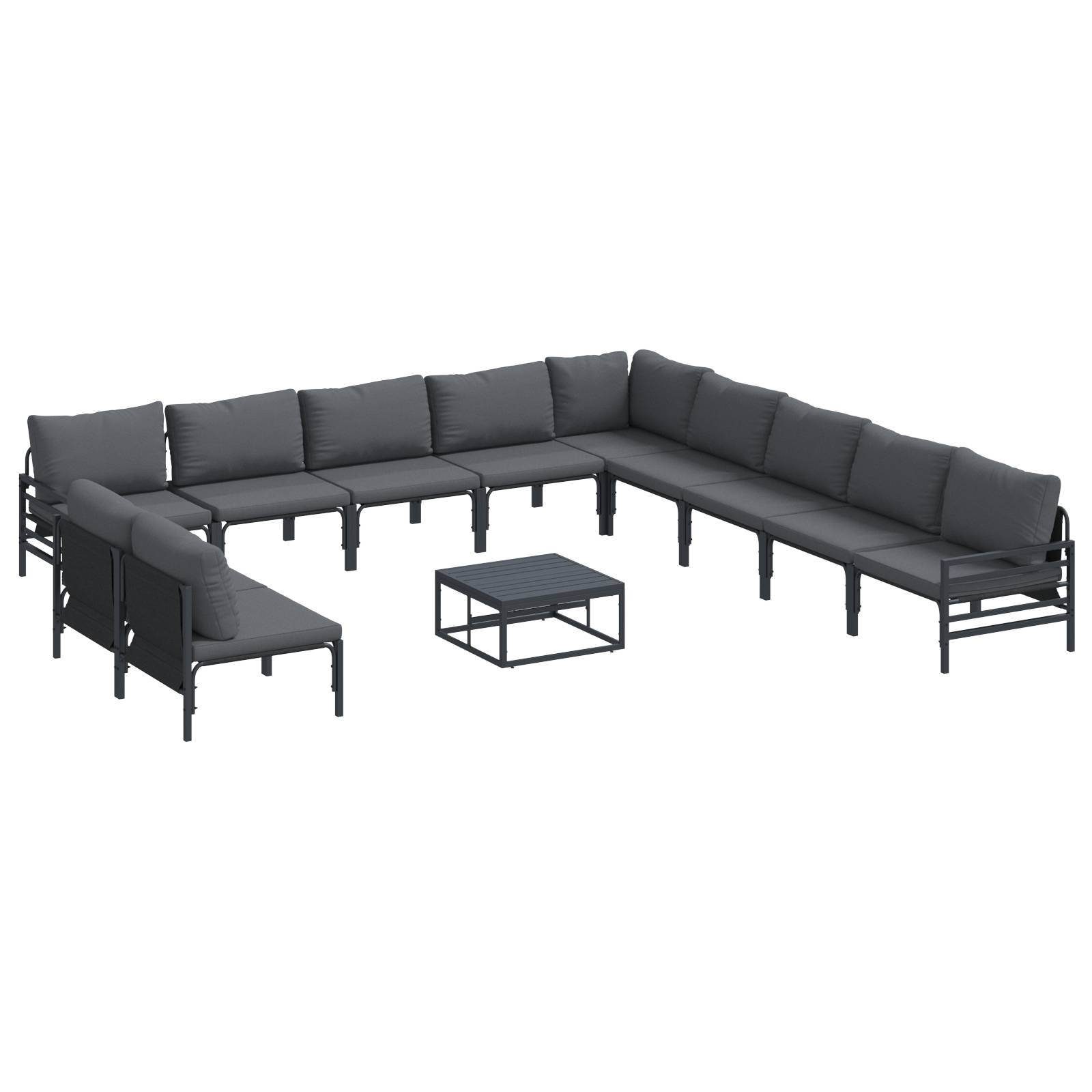 vidaXL Garten-Sofa-Set 12 pcs Anthrazit Stahl