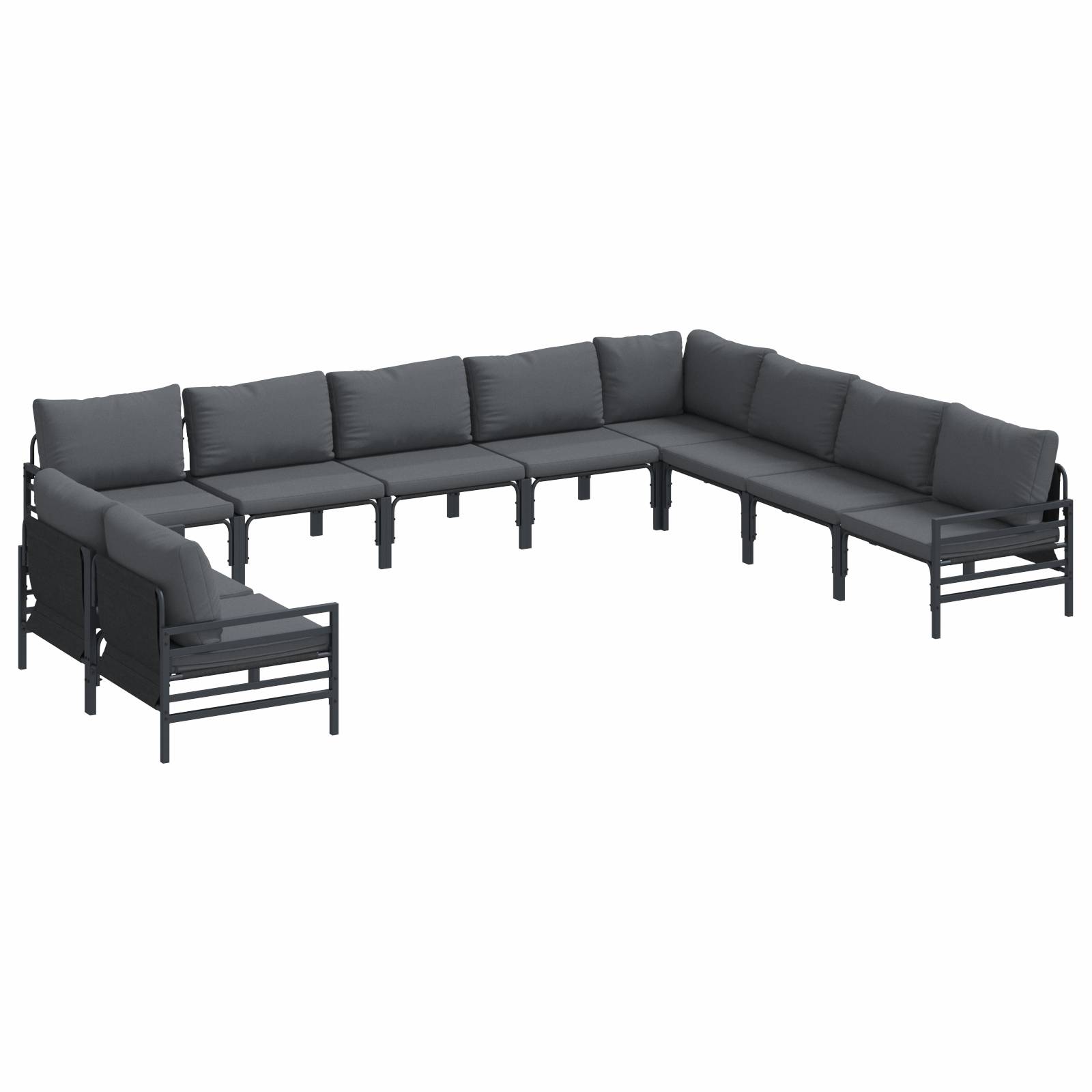 vidaXL Garten-Sofa-Set 10 pcs Anthrazit Stahl