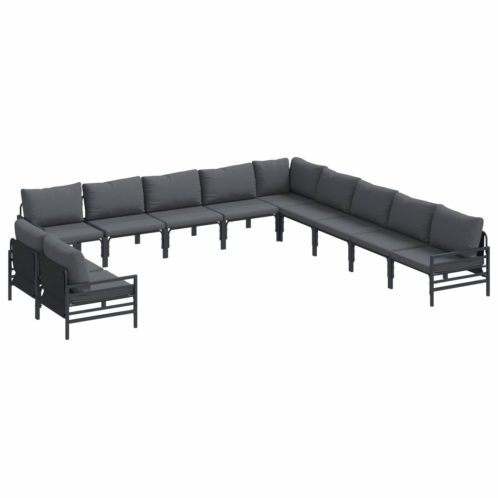 vidaXL Garten-Sofa-Set 11 pcs Anthrazit Stahl