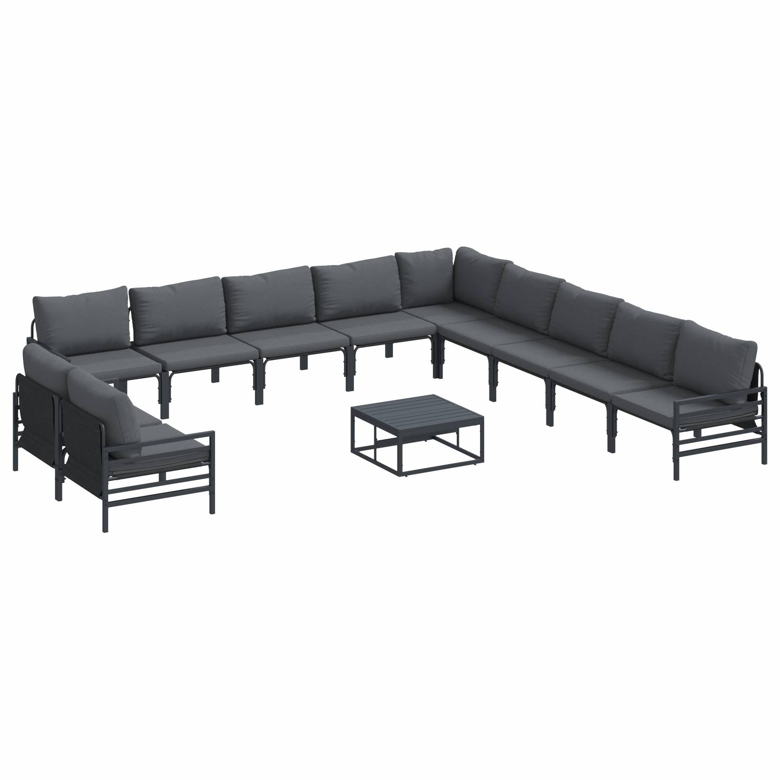 vidaXL Garten-Sofa-Set 12 pcs Anthrazit Stahl