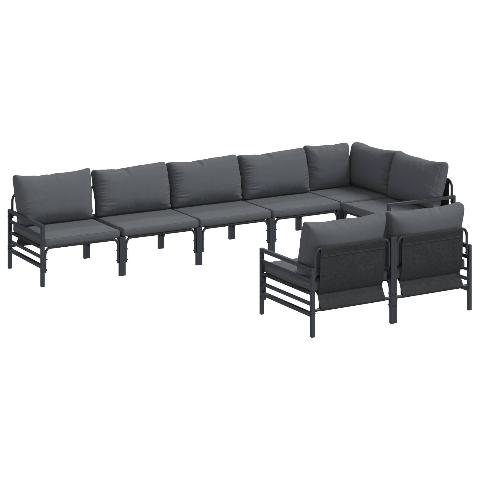 vidaXL Garten-Sofa-Set 8 pcs Anthrazit Stahl
