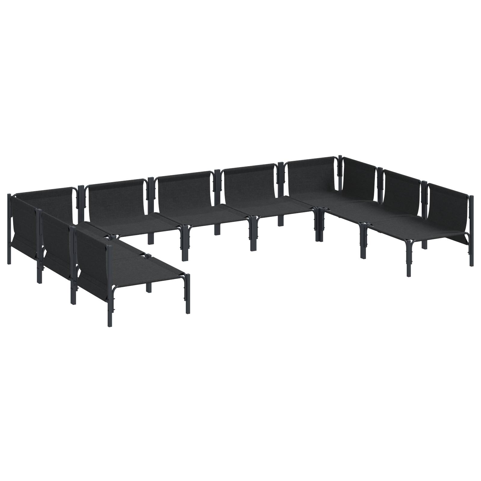 vidaXL Garten-Sofa-Set 9 pcs Anthrazit Stahl