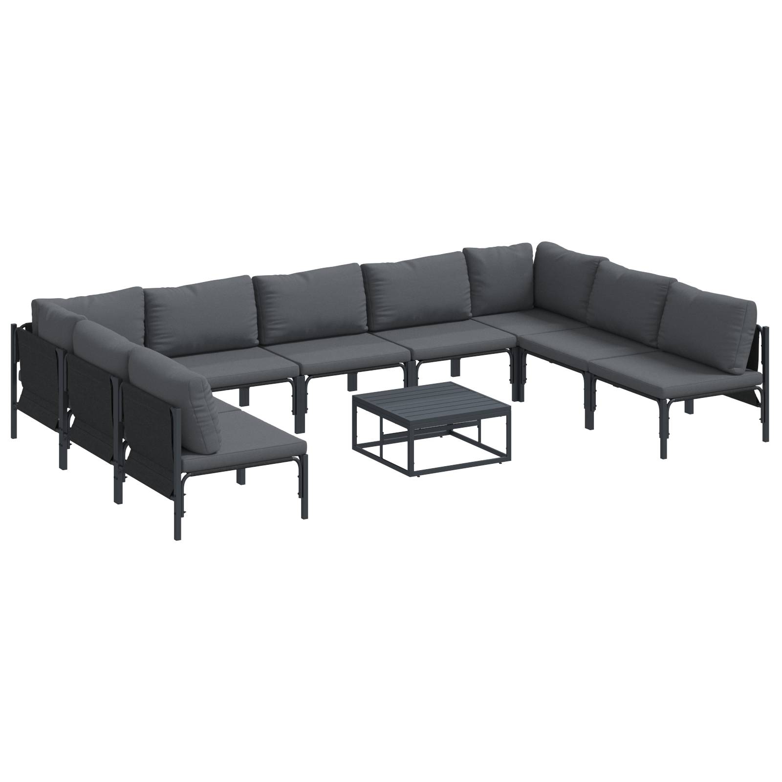 vidaXL Garten-Sofa-Set 10 pcs Anthrazit Stahl