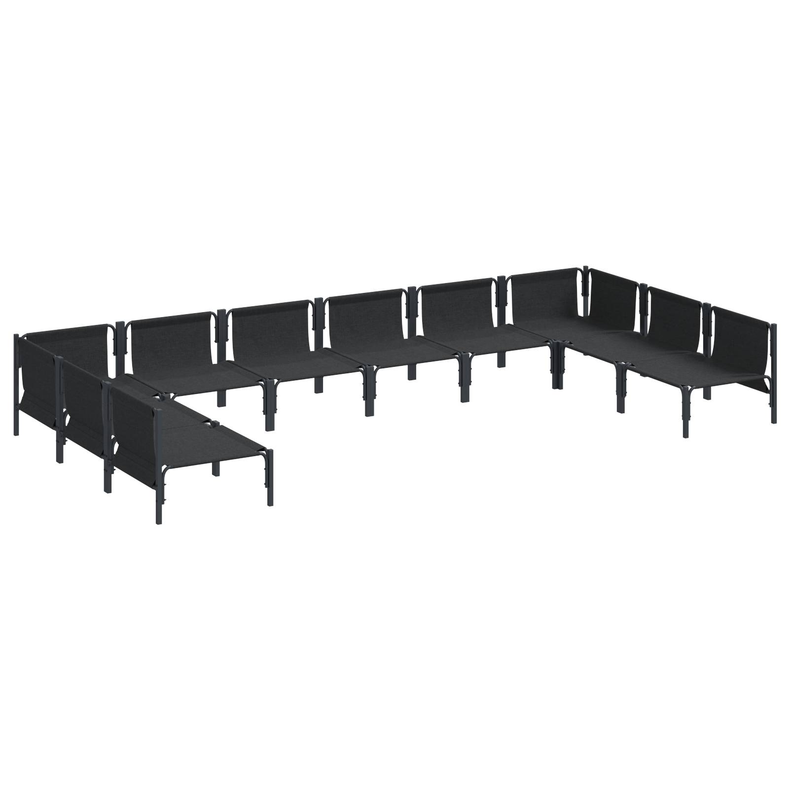 vidaXL Garten-Sofa-Set 10 pcs Anthrazit Stahl