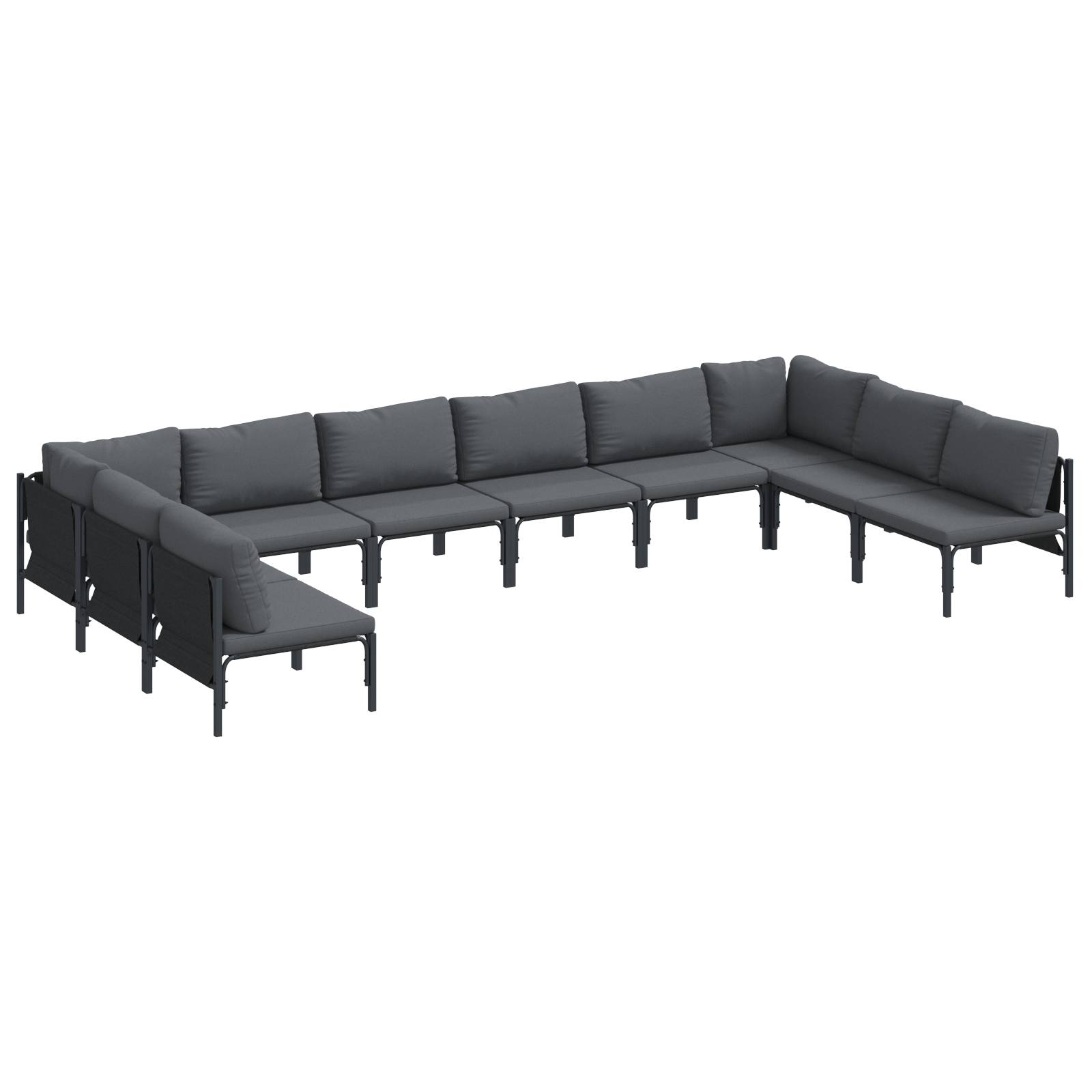 vidaXL Garten-Sofa-Set 10 pcs Anthrazit Stahl