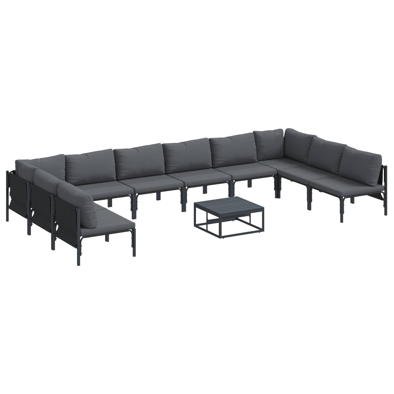 vidaXL Garten-Sofa-Set 11 pcs Anthrazit Stahl