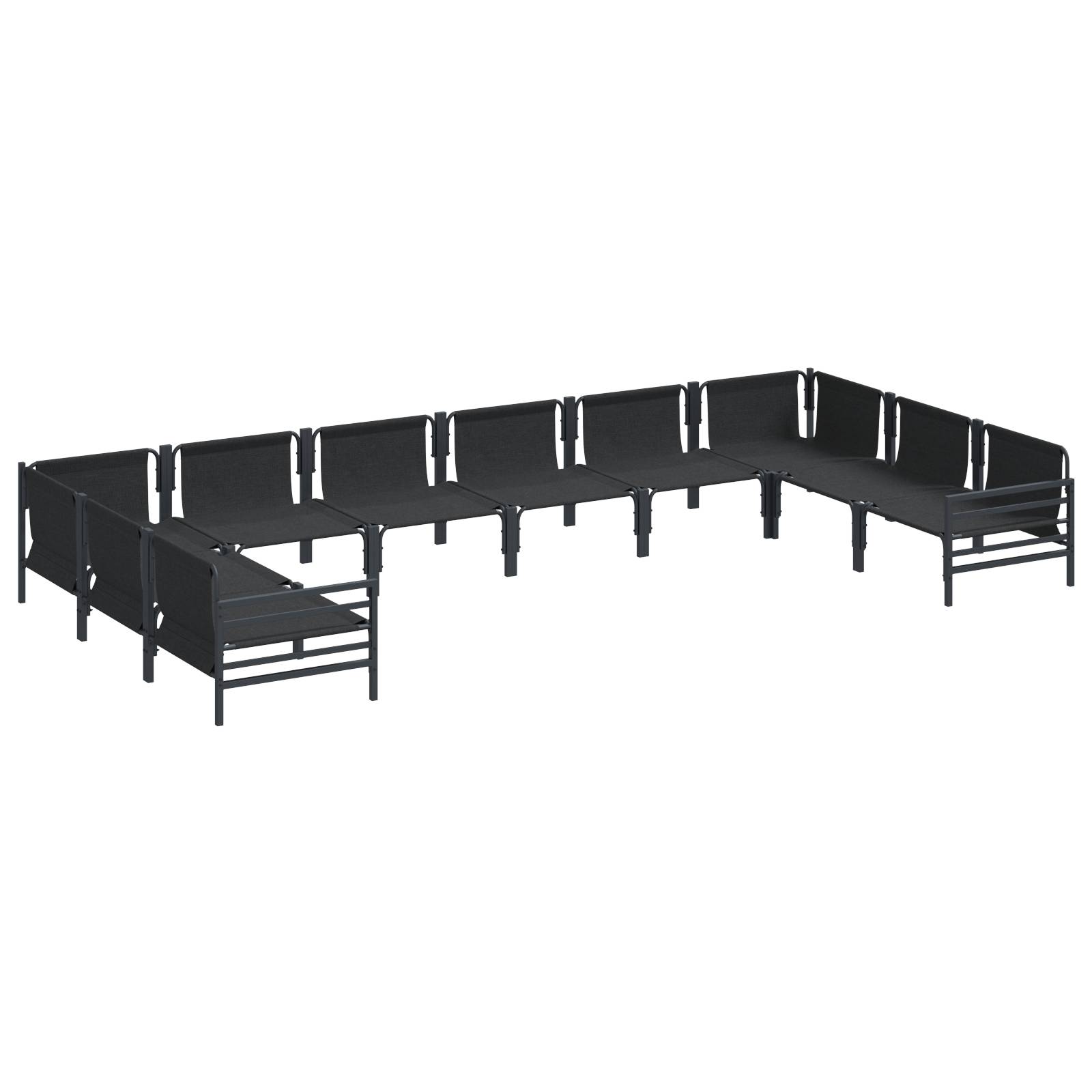 vidaXL Garten-Sofa-Set 10 pcs Anthrazit Stahl