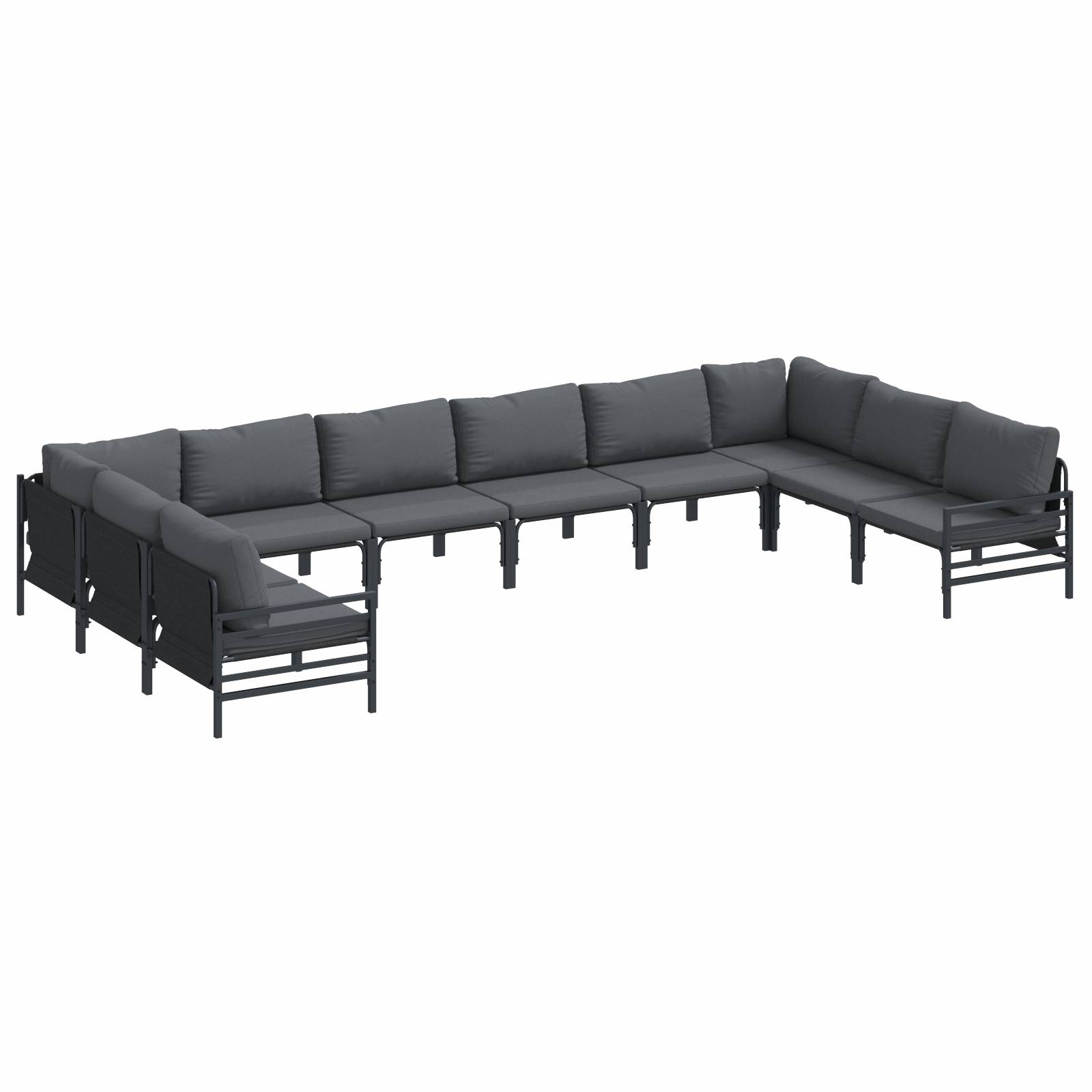 vidaXL Garten-Sofa-Set 10 pcs Anthrazit Stahl