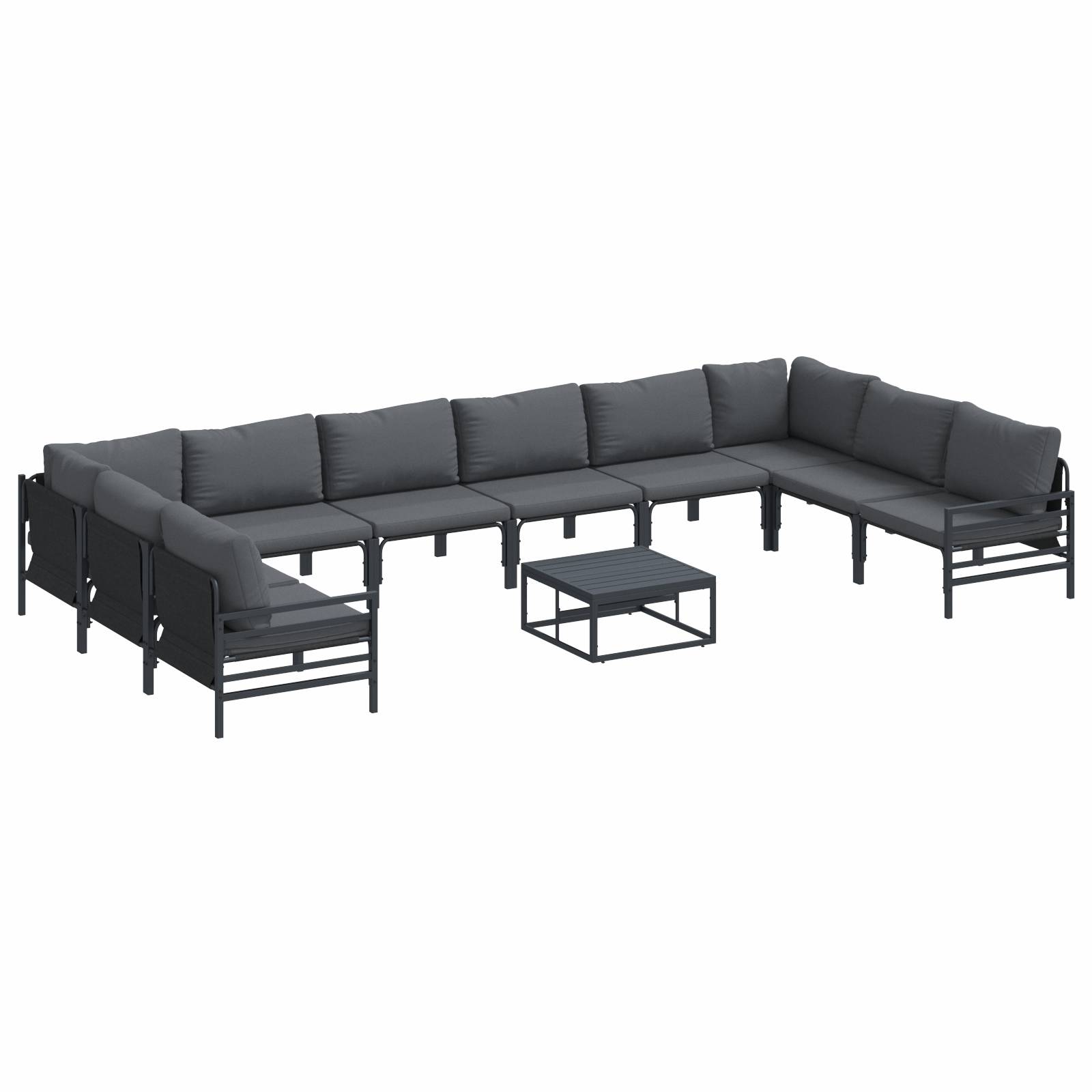vidaXL Garten-Sofa-Set 11 pcs Anthrazit Stahl