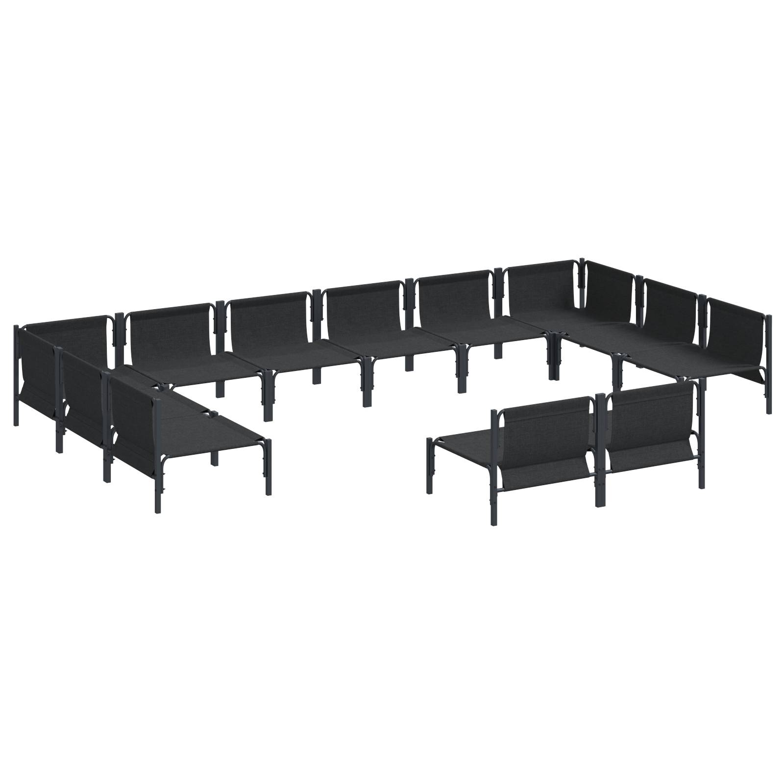 vidaXL Garten-Sofa-Set 12 pcs Anthrazit Stahl