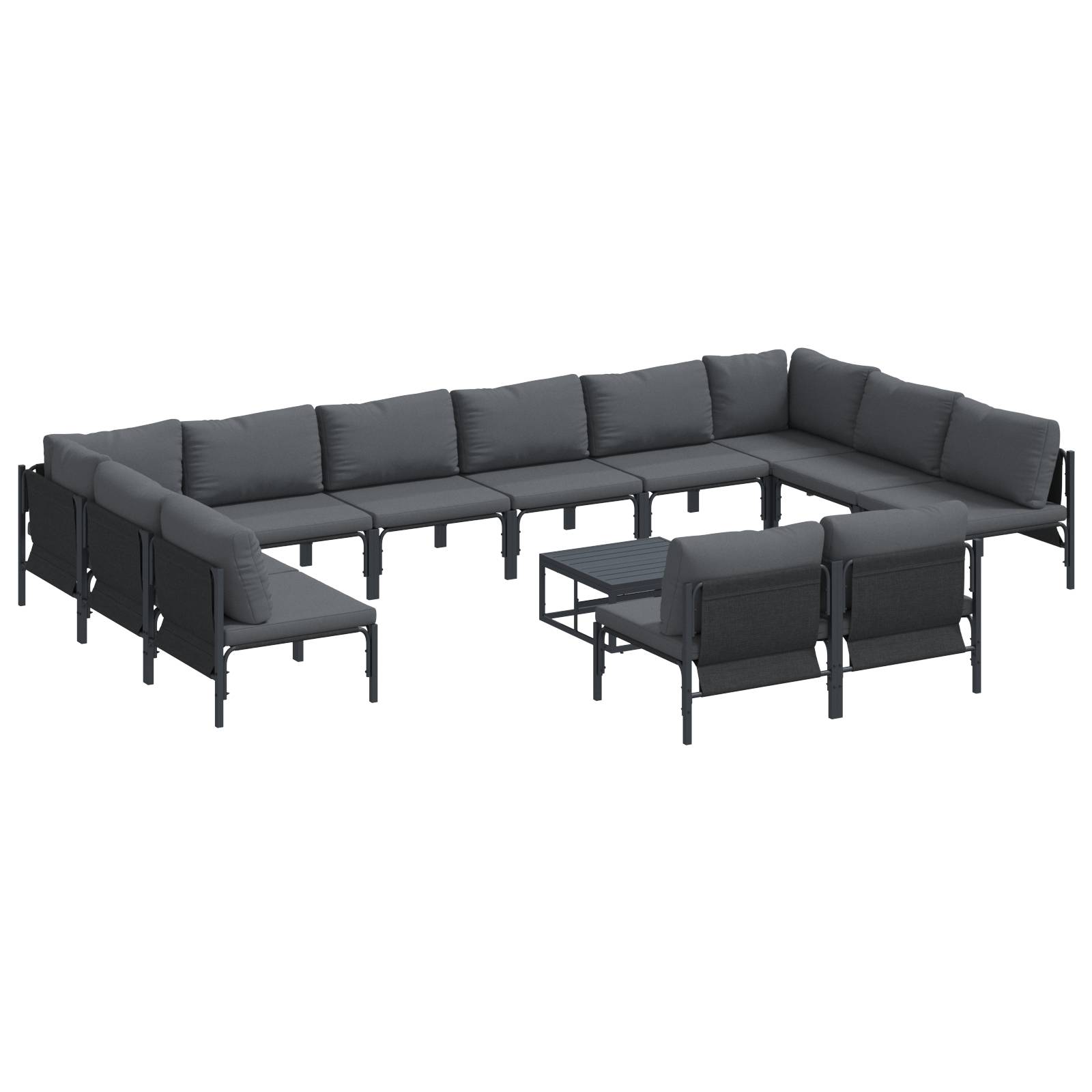 vidaXL Garten-Sofa-Set 13 pcs Anthrazit Stahl