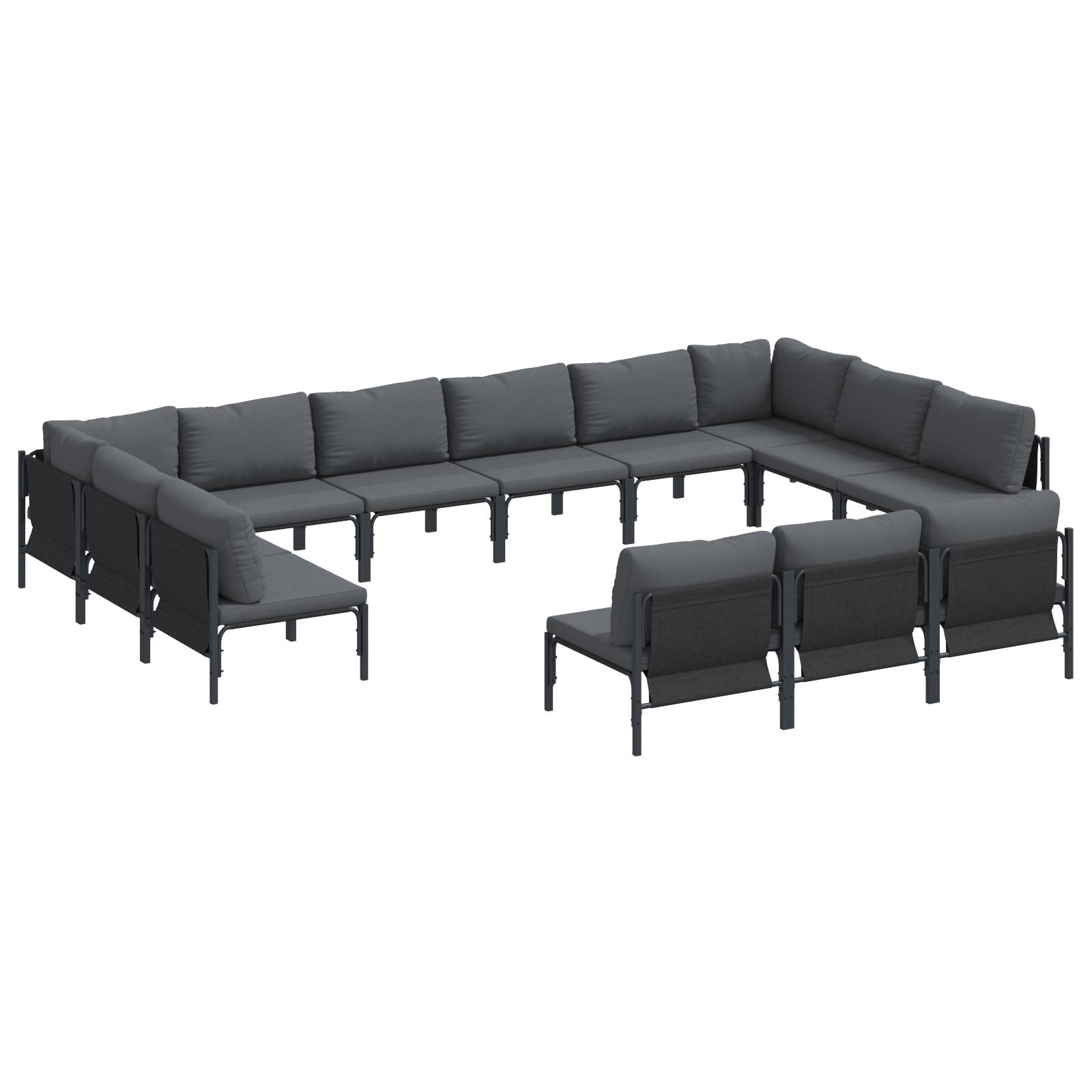vidaXL Garten-Sofa-Set 13 pcs Anthrazit Stahl