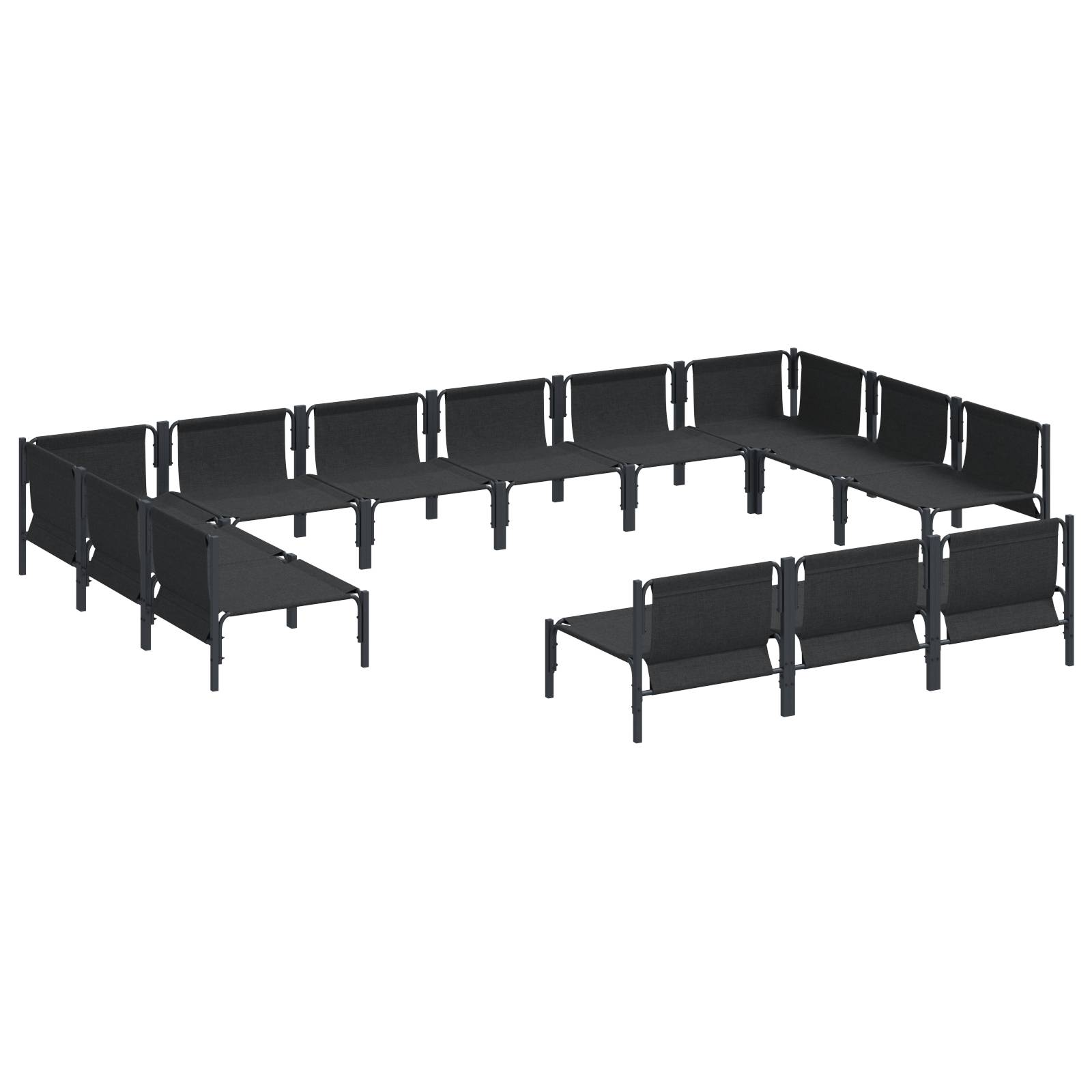 vidaXL Garten-Sofa-Set 13 pcs Anthrazit Stahl