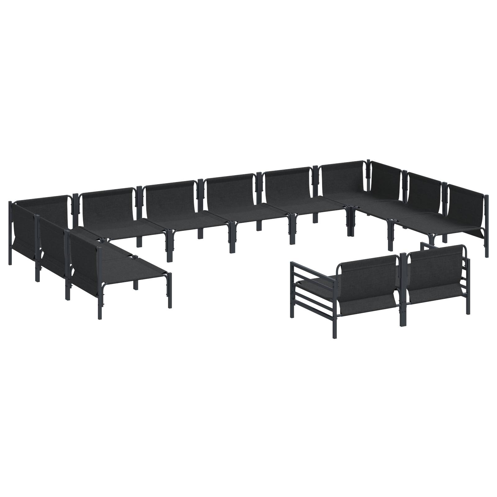 vidaXL Garten-Sofa-Set 12 pcs Anthrazit Stahl