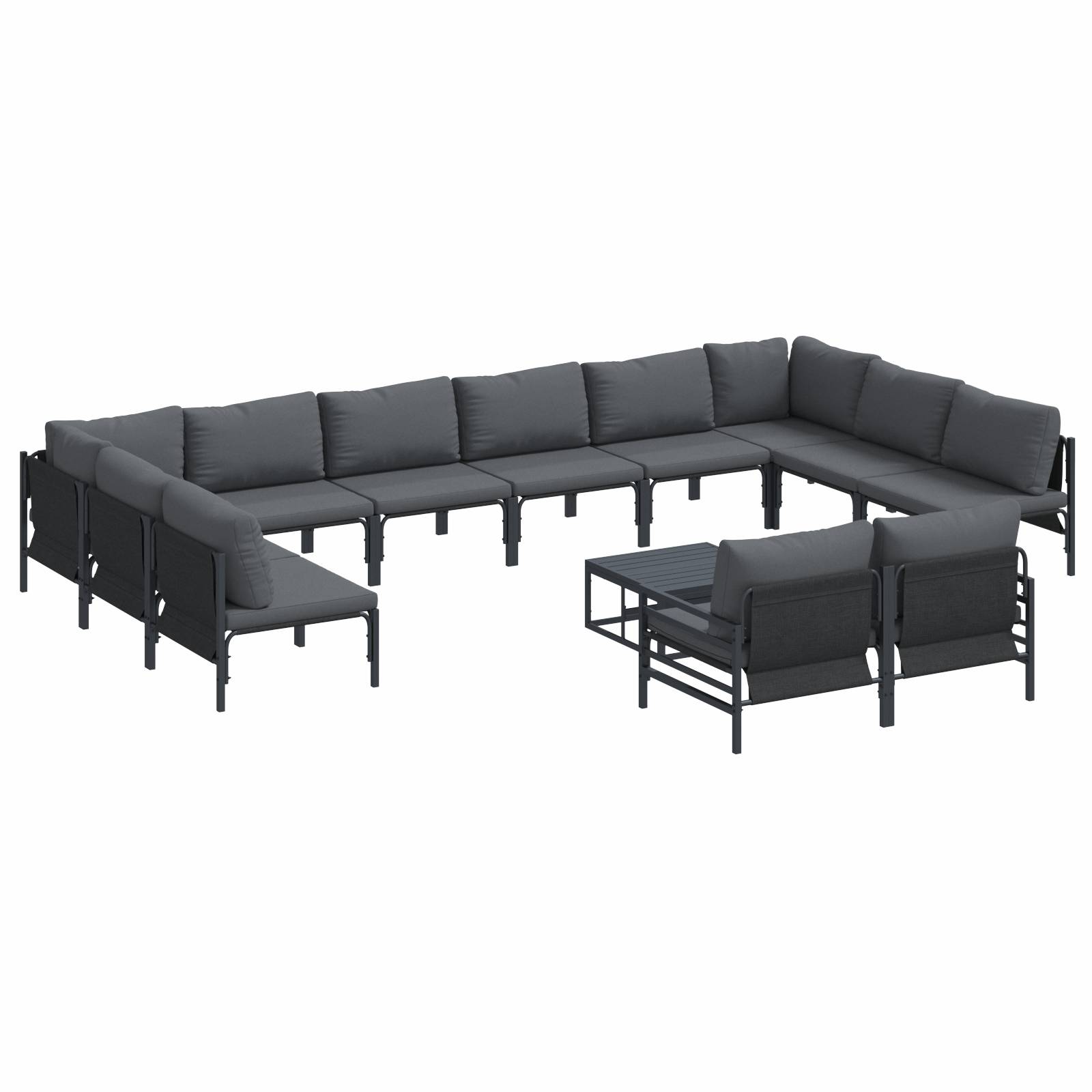 vidaXL Garten-Sofa-Set 13 pcs Anthrazit Stahl
