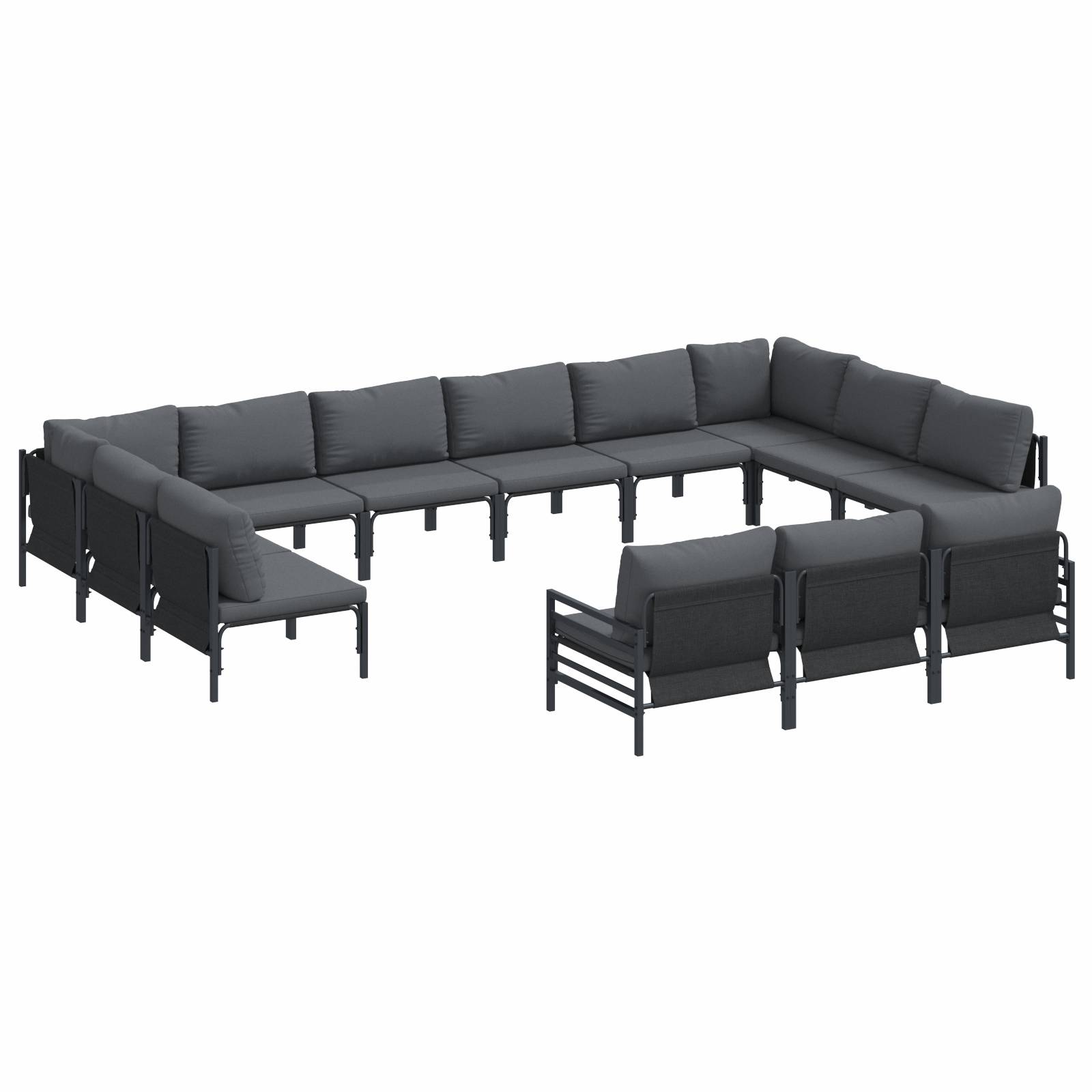 vidaXL Garten-Sofa-Set 13 pcs Anthrazit Stahl