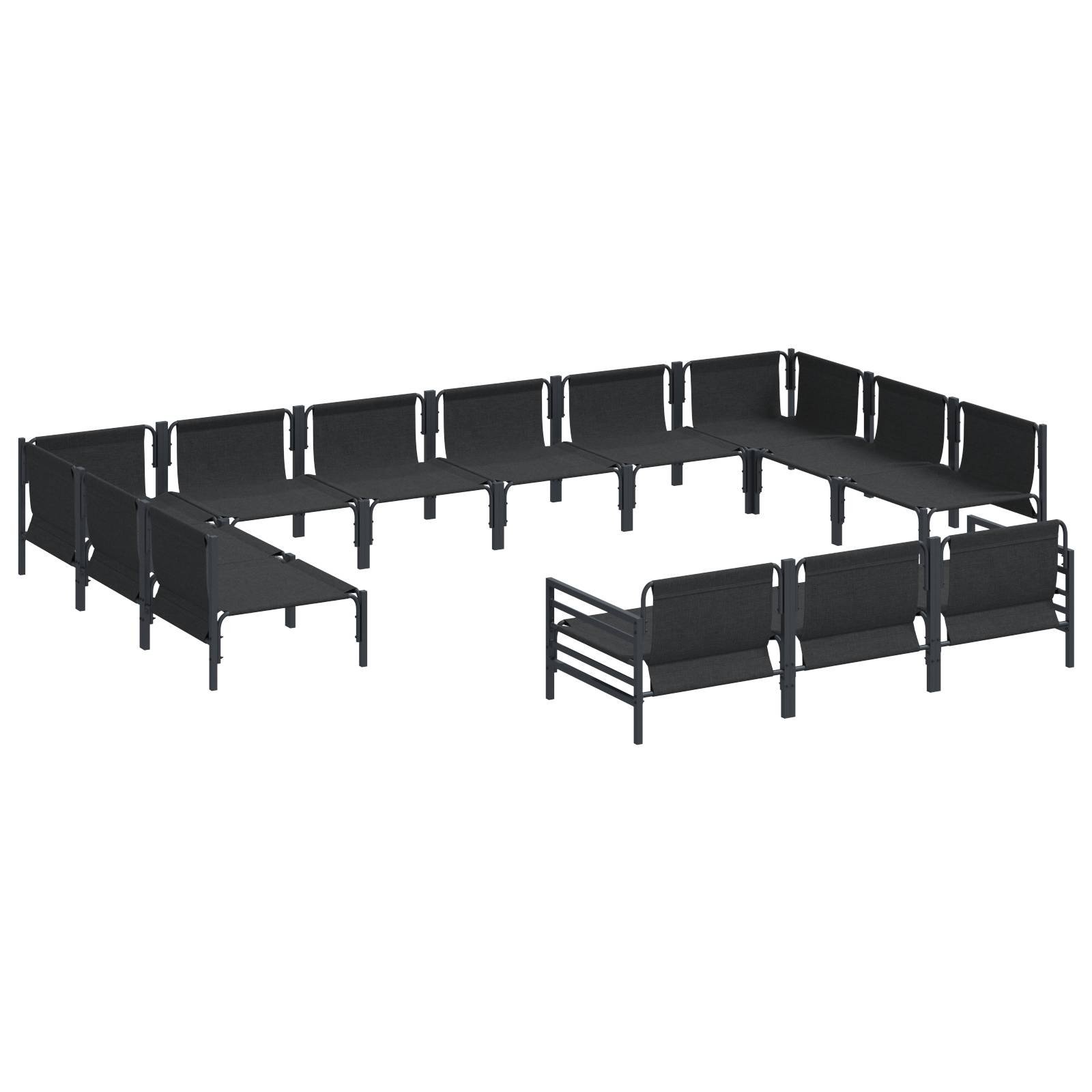 vidaXL Garten-Sofa-Set 13 pcs Anthrazit Stahl