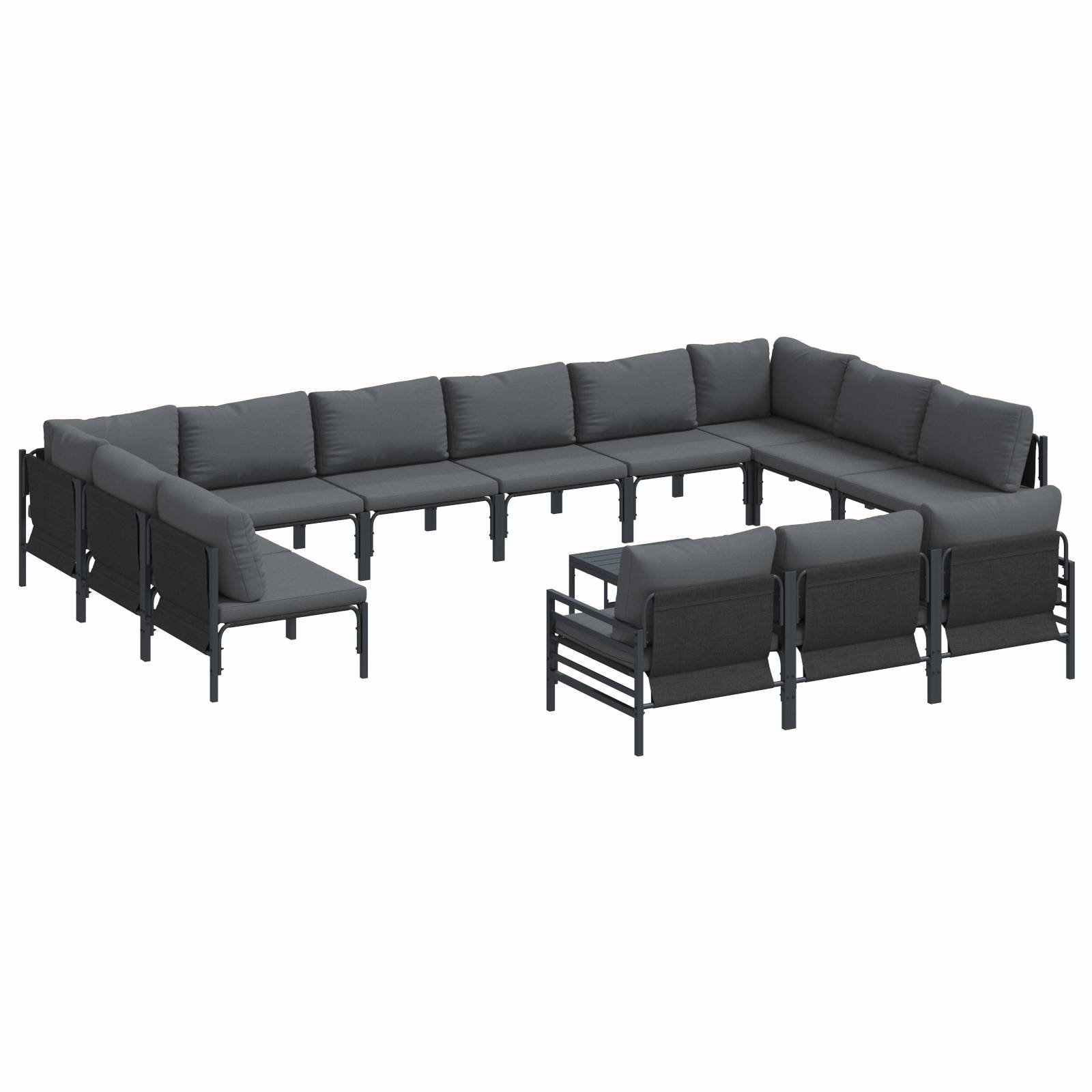 vidaXL Garten-Sofa-Set 14 pcs Anthrazit Stahl