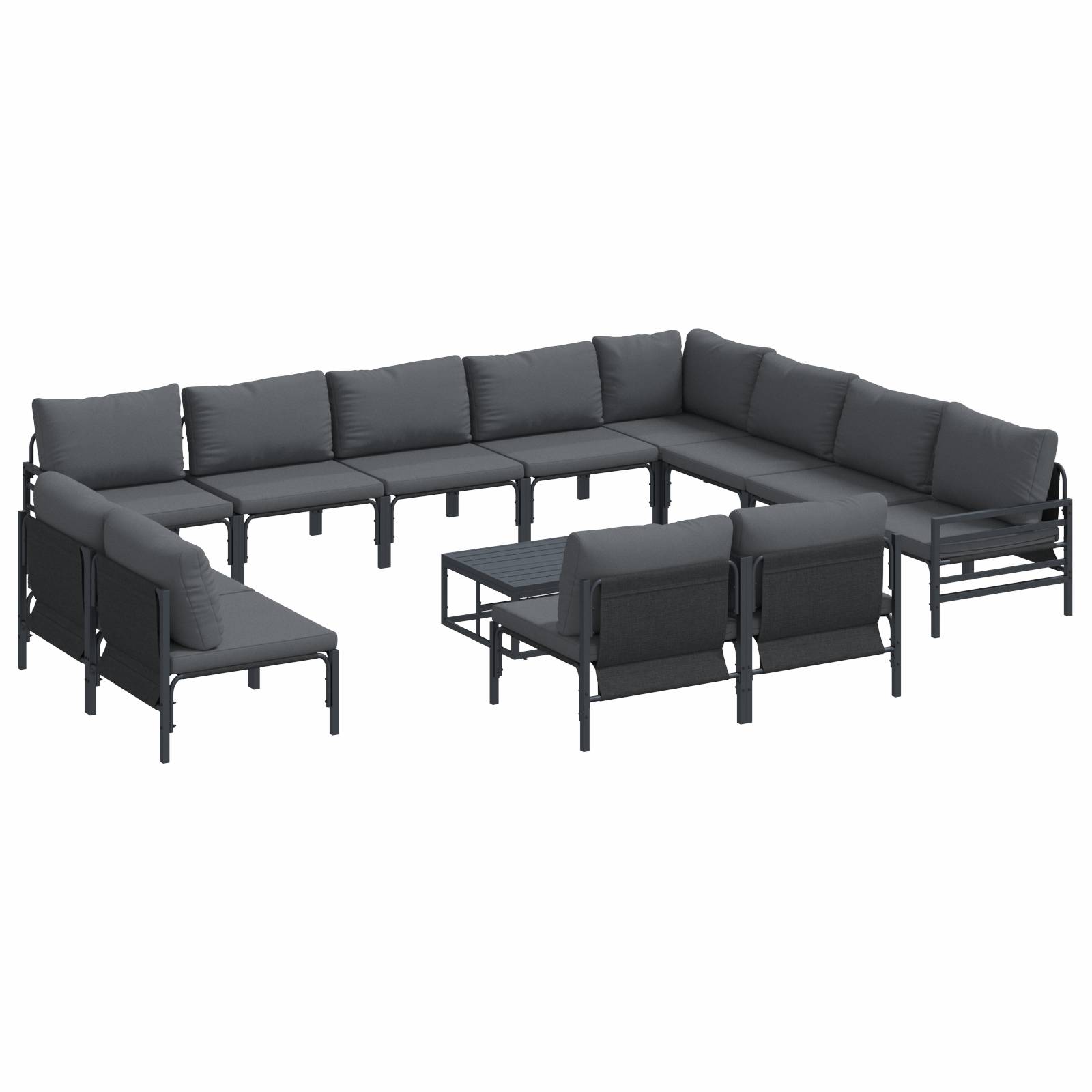 vidaXL Garten-Sofa-Set 13 pcs Anthrazit Stahl