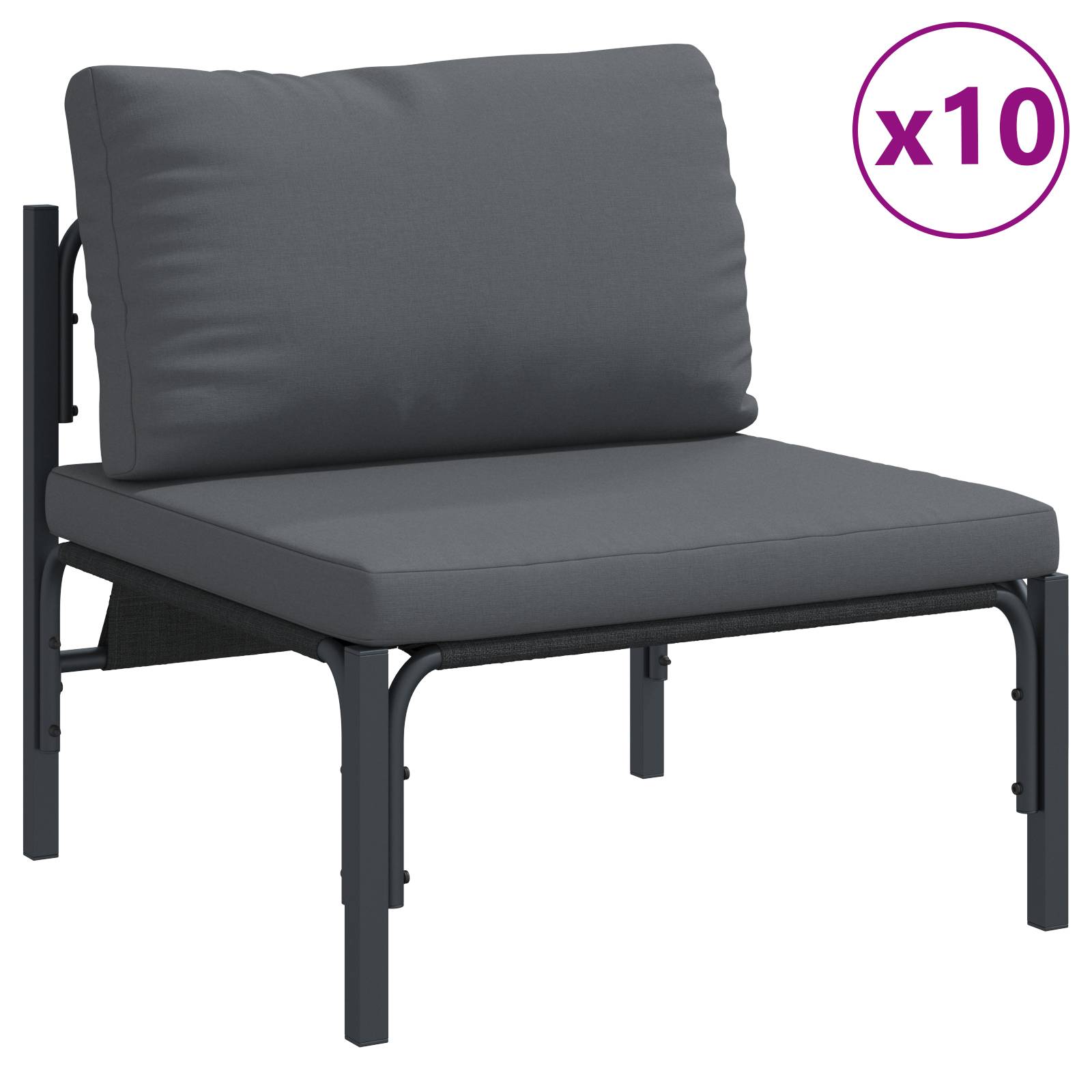 vidaXL Garten-Sofa-Set 13 pcs Anthrazit Stahl