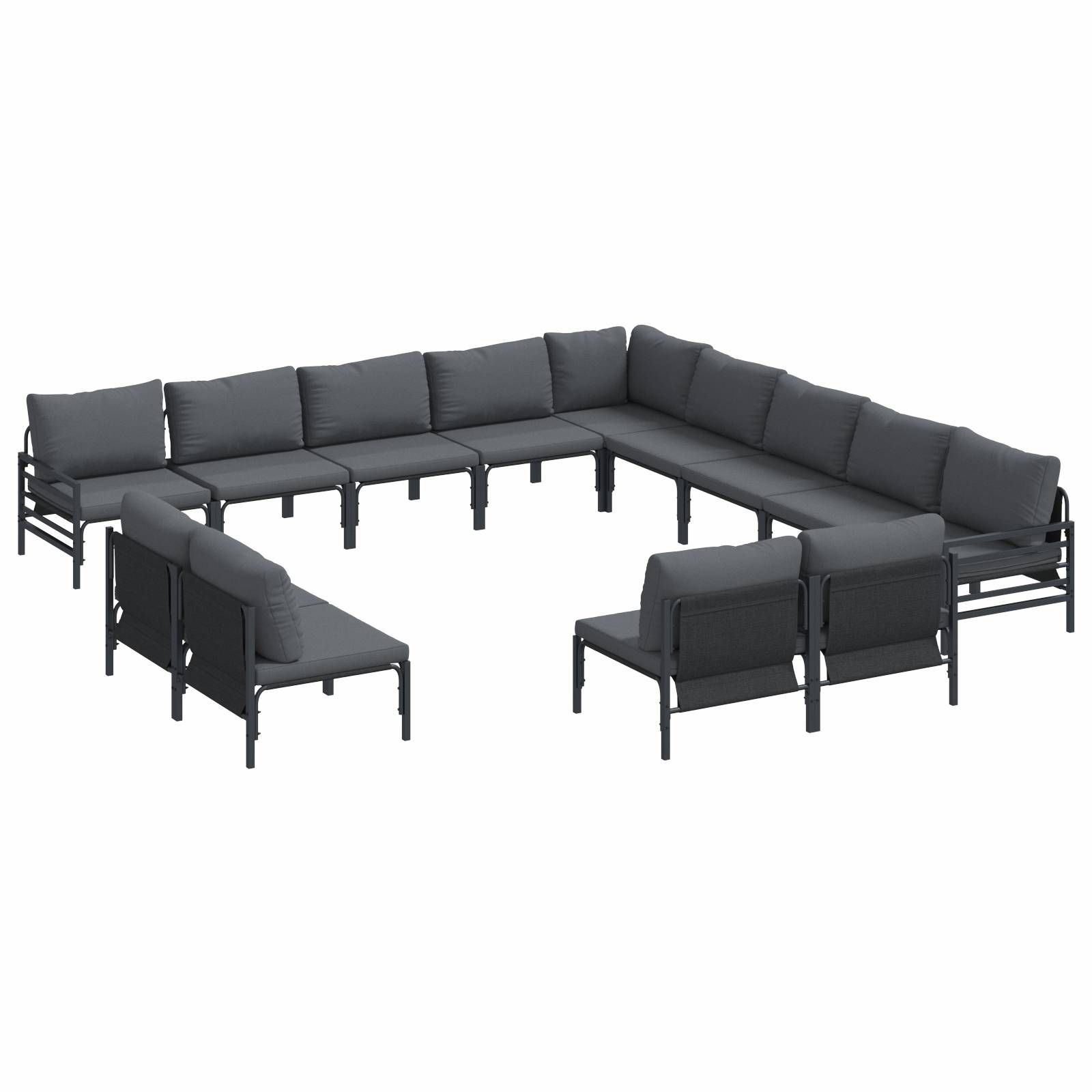vidaXL Garten-Sofa-Set 13 pcs Anthrazit Stahl