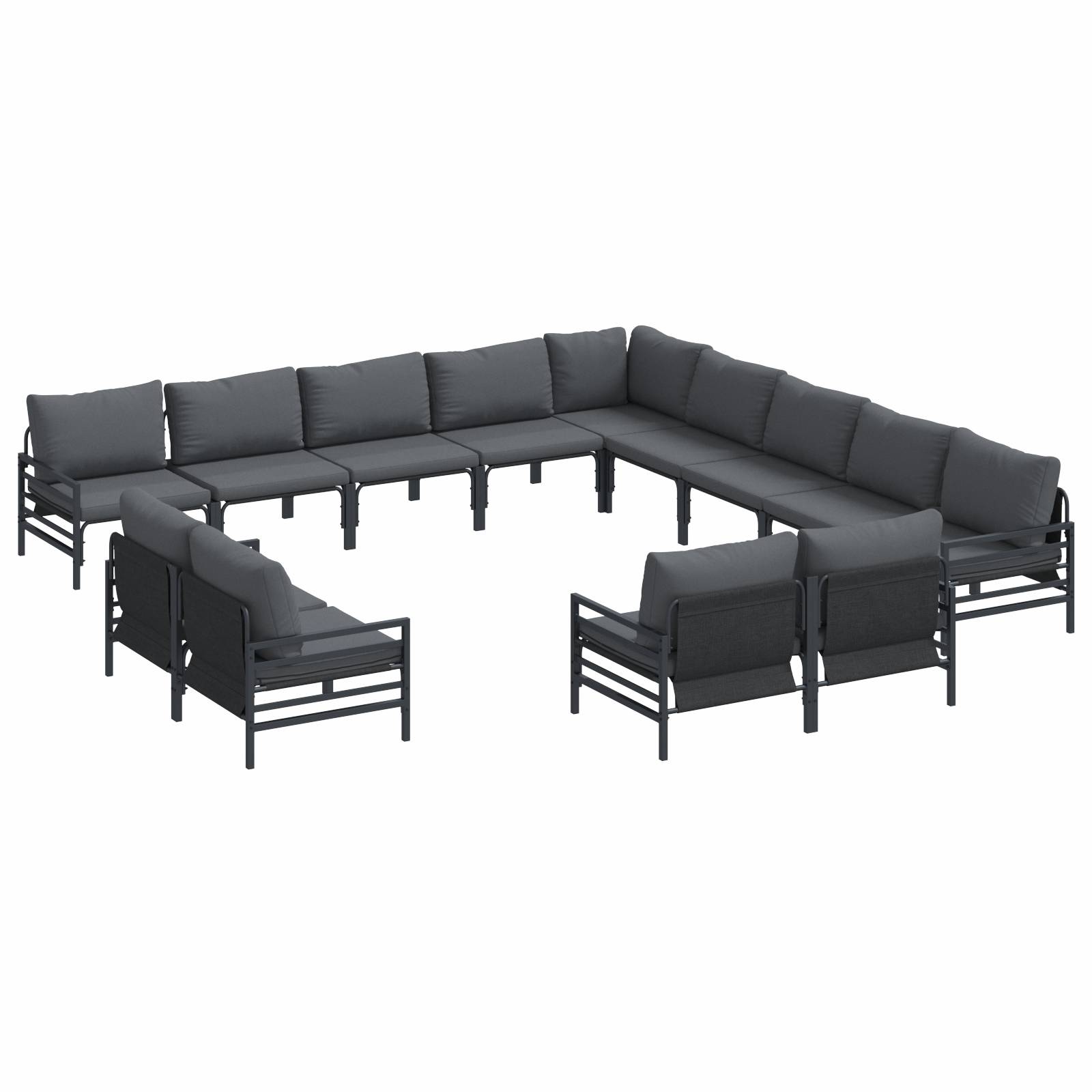 vidaXL Garten-Sofa-Set 13 pcs Anthrazit Stahl