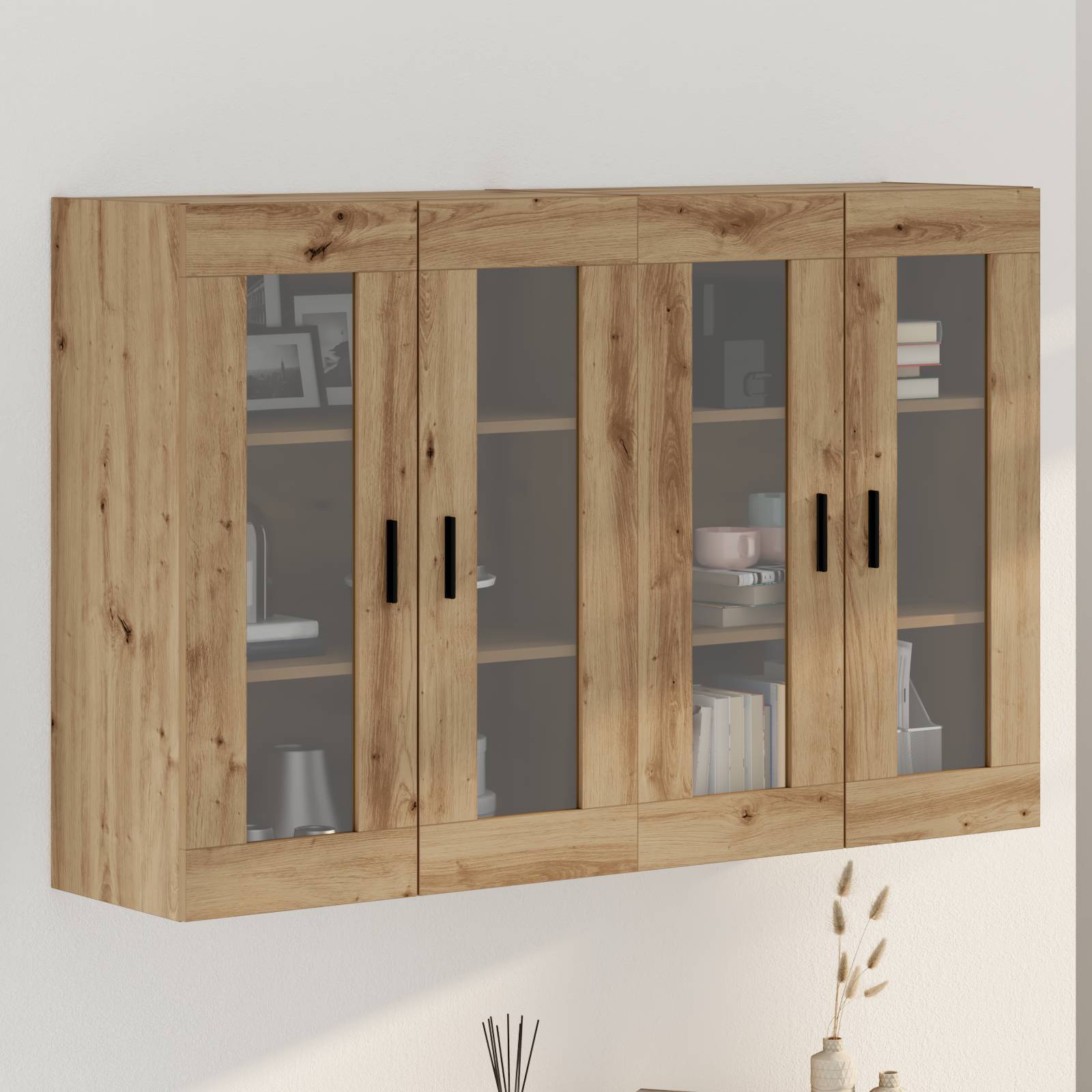 vidaXL Wandmontierte Schränke 2 Teile Kunsthandwerk Eiche 69.5x34x90 cm