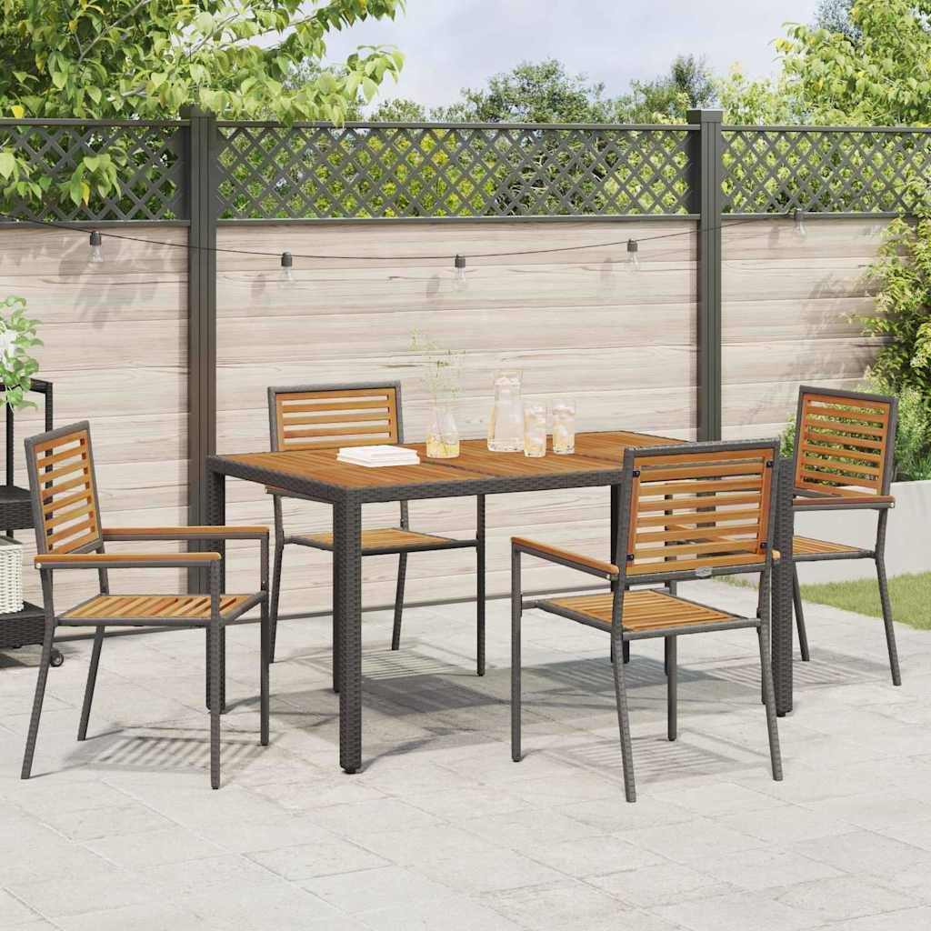 vidaXL Outdoor-Stühle 4 pcs Creme, Braun