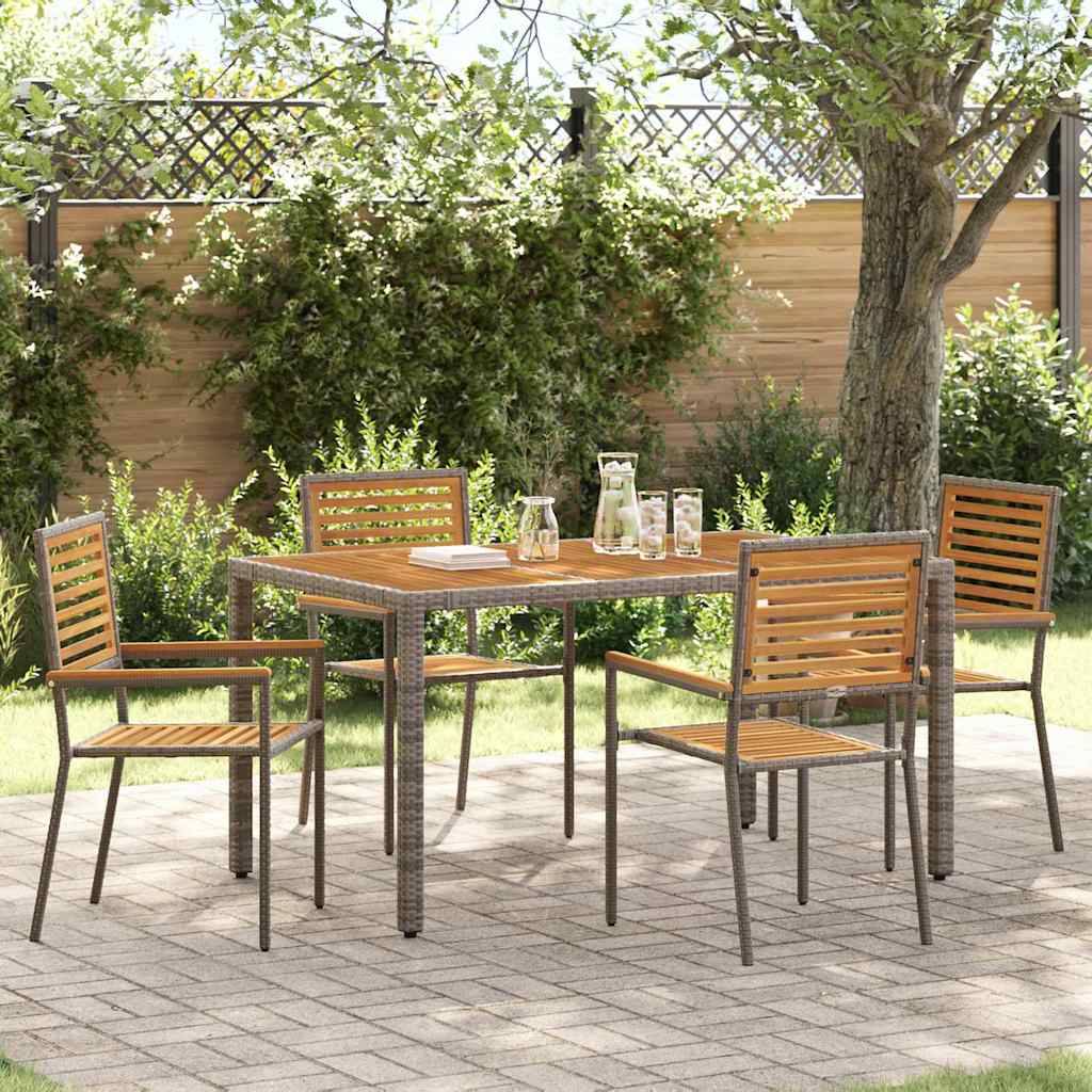 vidaXL Outdoor-Stühle 4 pcs Grau, Braun