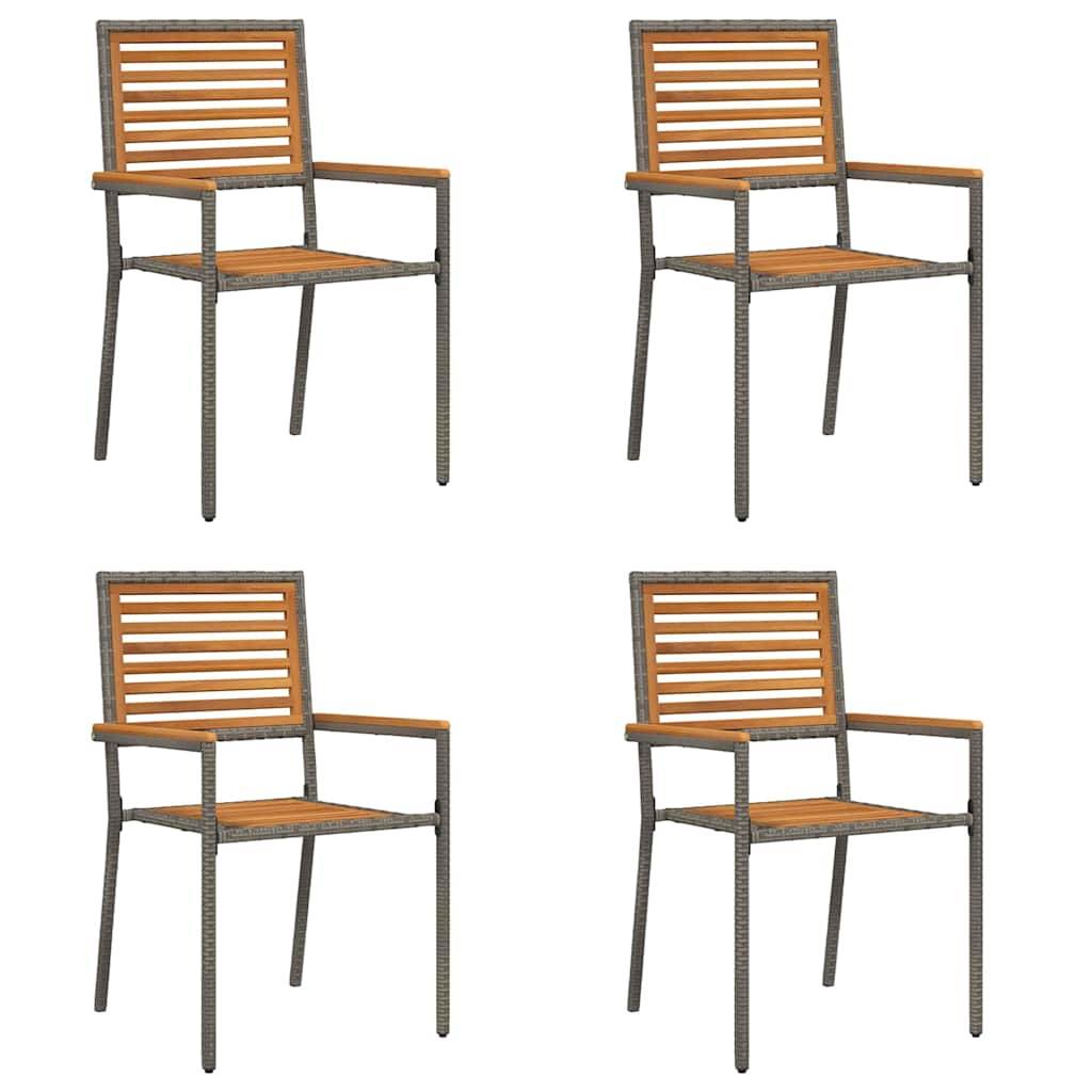 vidaXL Outdoor-Stühle 4 pcs Grau, Braun