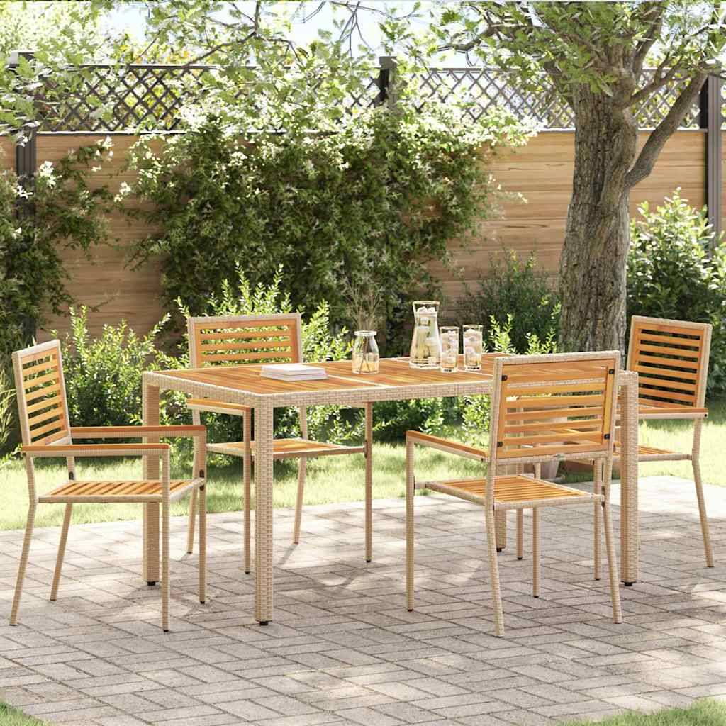 vidaXL Outdoor-Stühle 4 pcs Creme, Braun