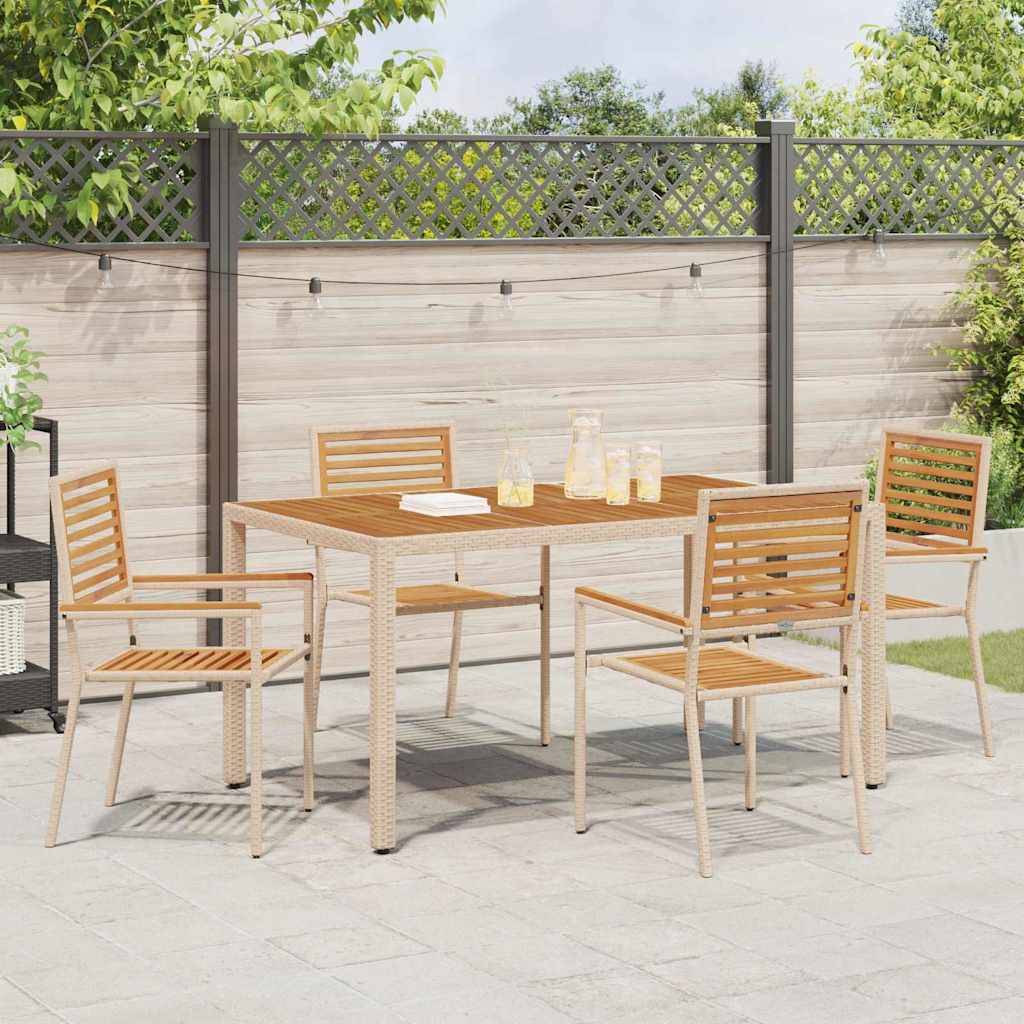 vidaXL Outdoor-Stühle 4 pcs Creme, Braun