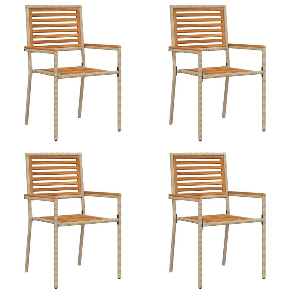 vidaXL Outdoor-Stühle 4 pcs Creme, Braun