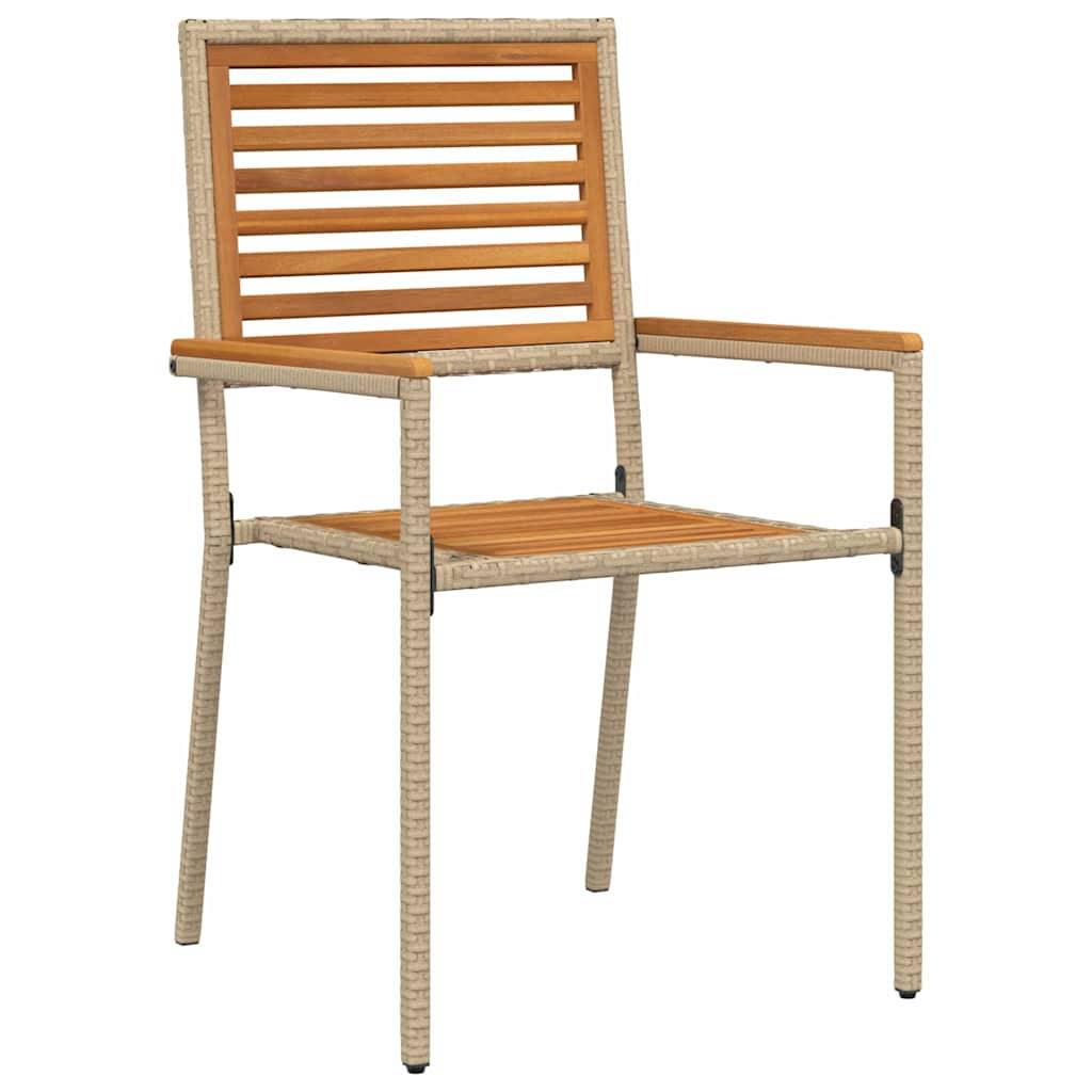 vidaXL Outdoor-Stühle 4 pcs Creme, Braun