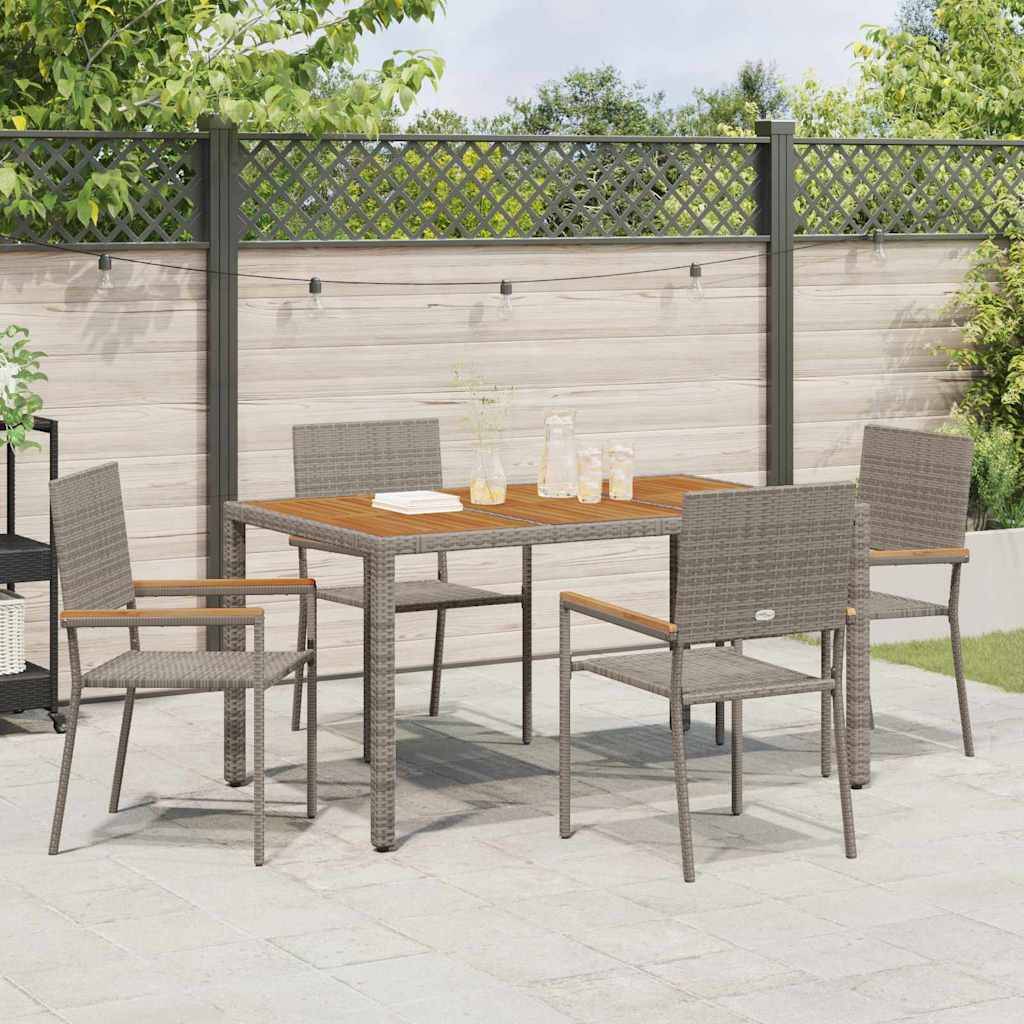 vidaXL Outdoor-Stühle 4 pcs Grau, Braun