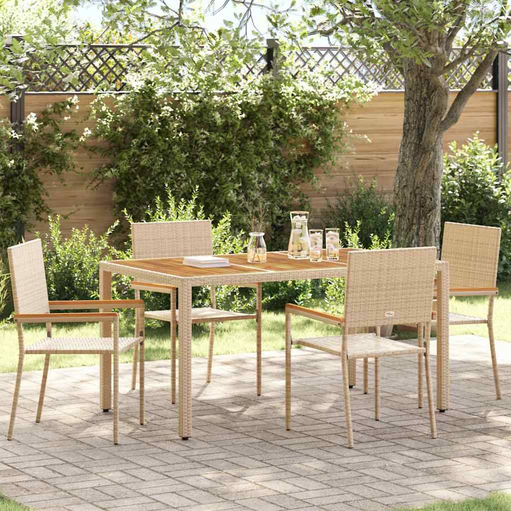 vidaXL Outdoor-Stühle 4 pcs Creme, Braun