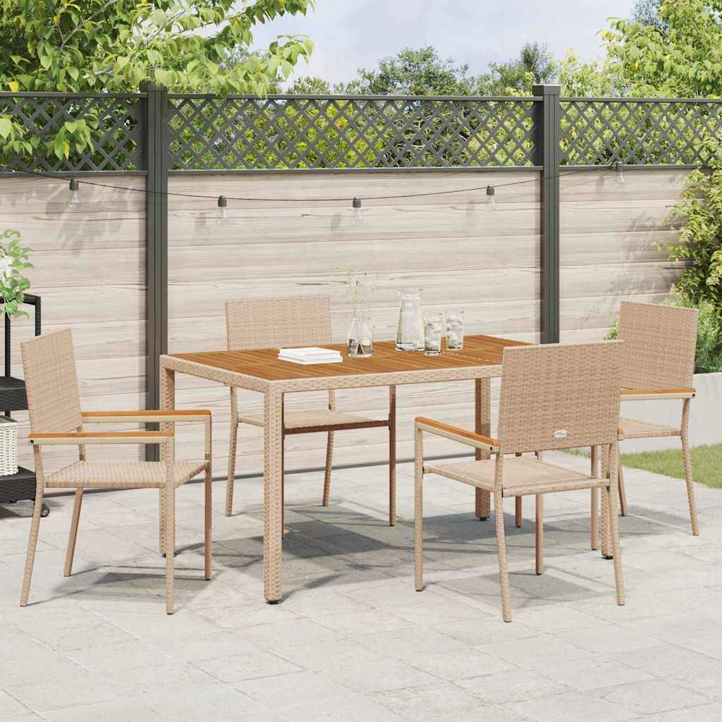 vidaXL Outdoor-Stühle 4 pcs Creme, Braun