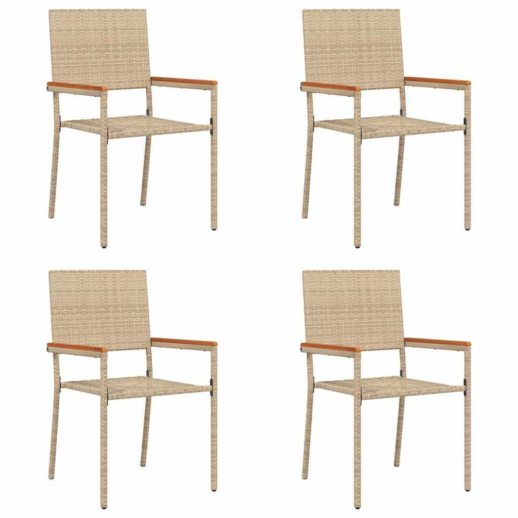 vidaXL Outdoor-Stühle 4 pcs Creme, Braun