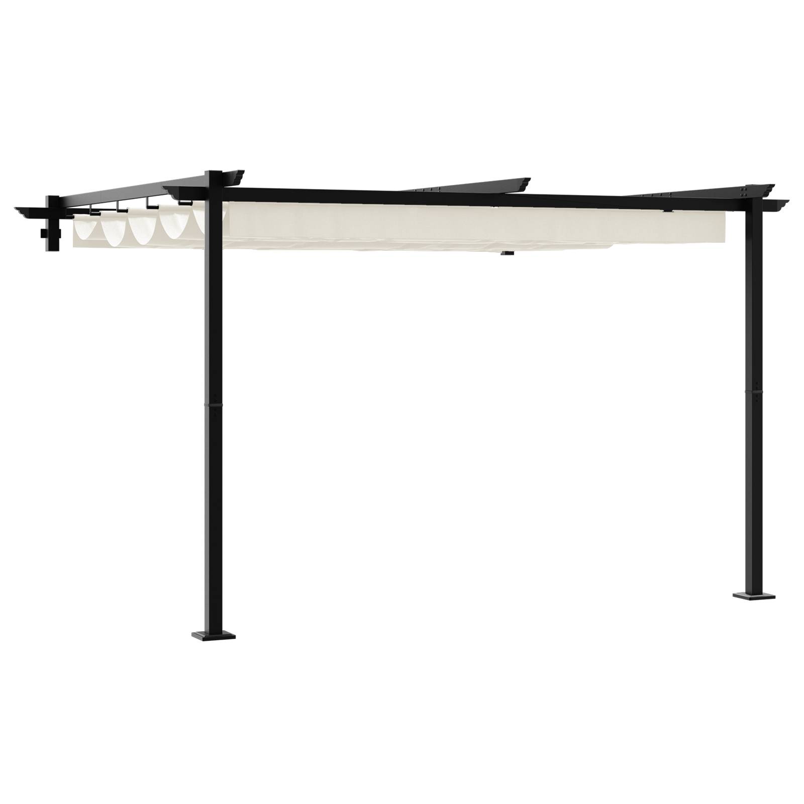vidaXL Wandmontierter Pavillon Creme 3 x 3 m Stahl