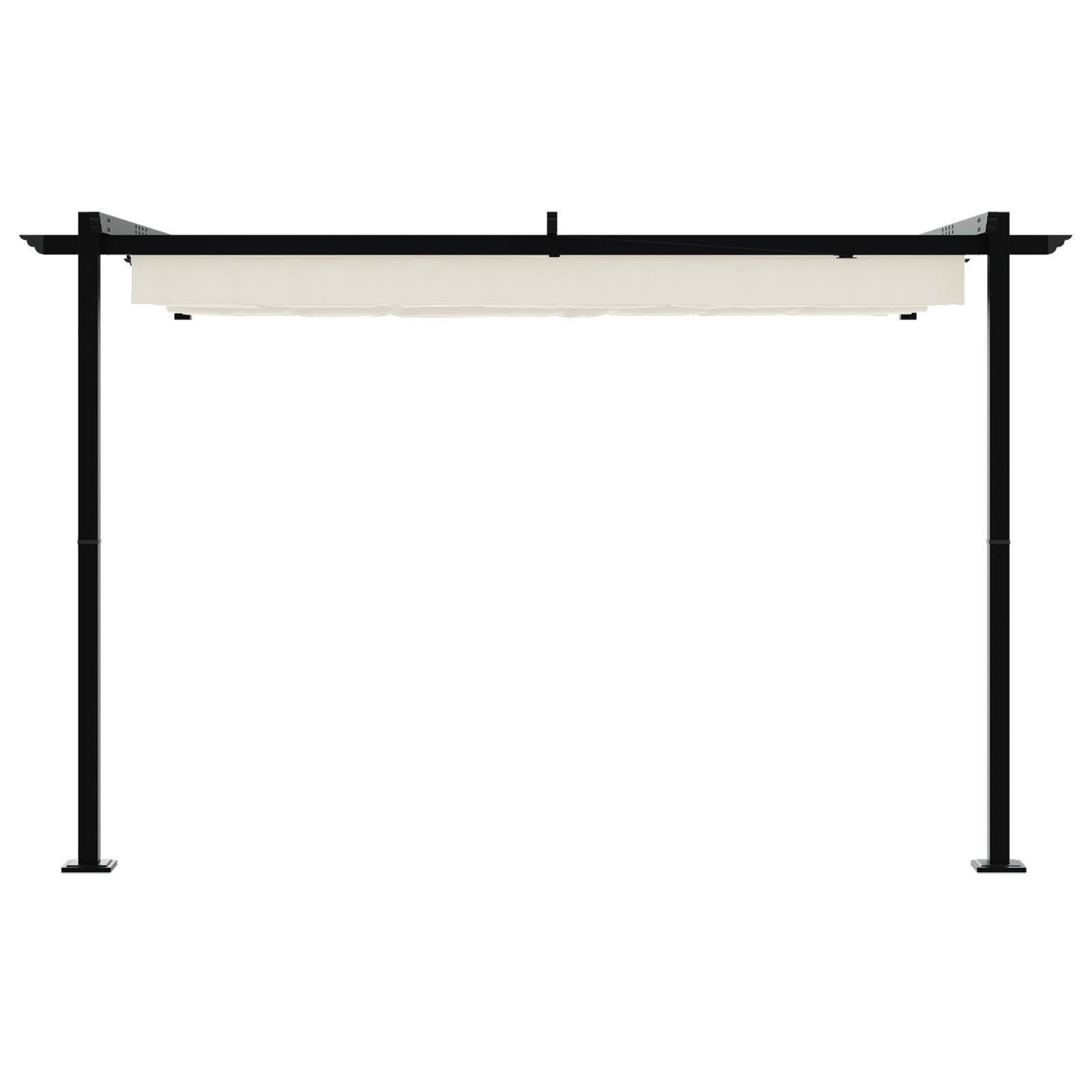 vidaXL Wandmontierter Pavillon Creme 3 x 3 m Stahl