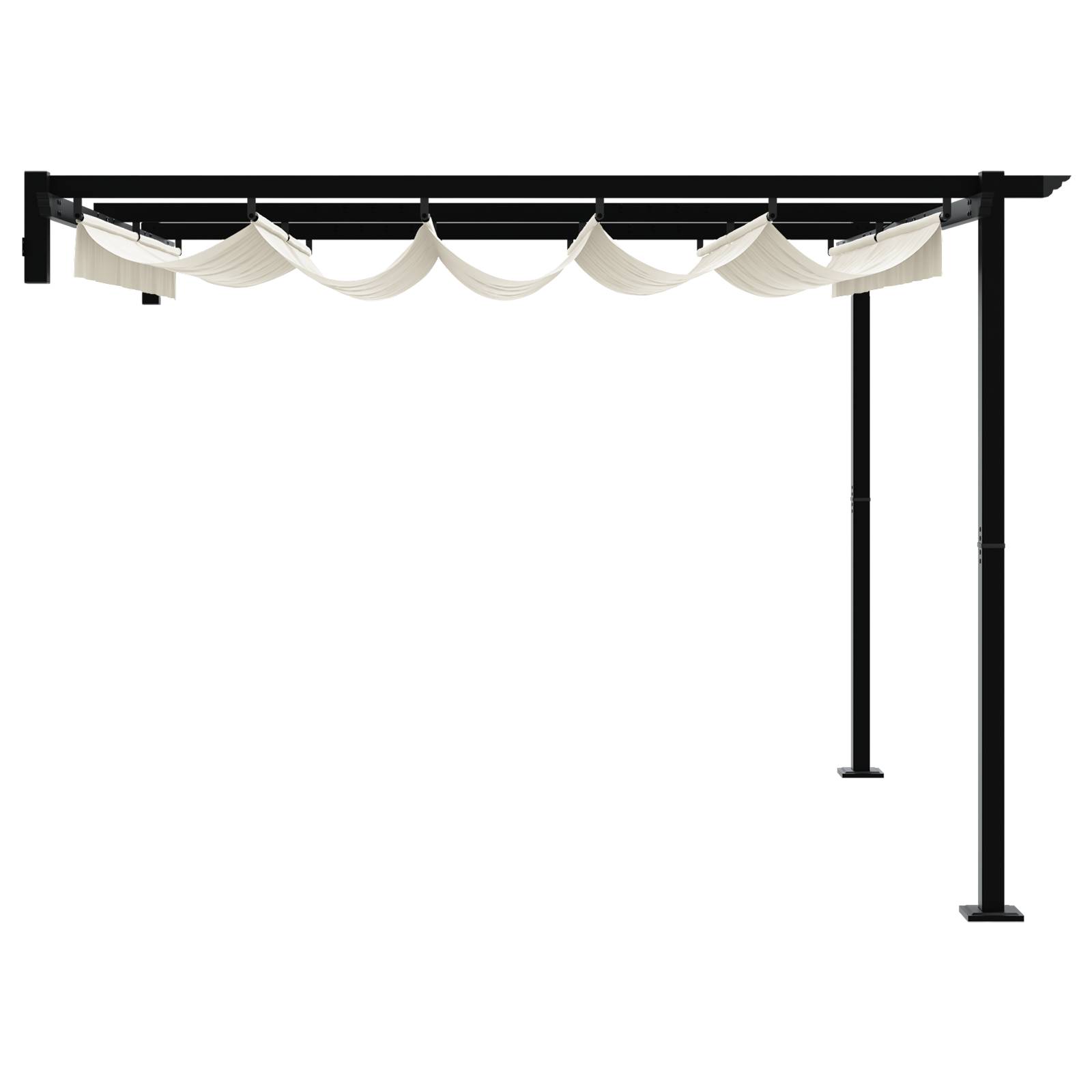 vidaXL Wandmontierter Pavillon Creme 3 x 3 m Stahl