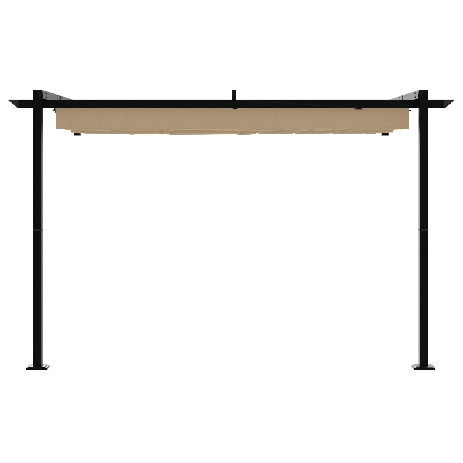 vidaXL Wandmontierter Pavillon Taupe 3 x 3 m Stahl