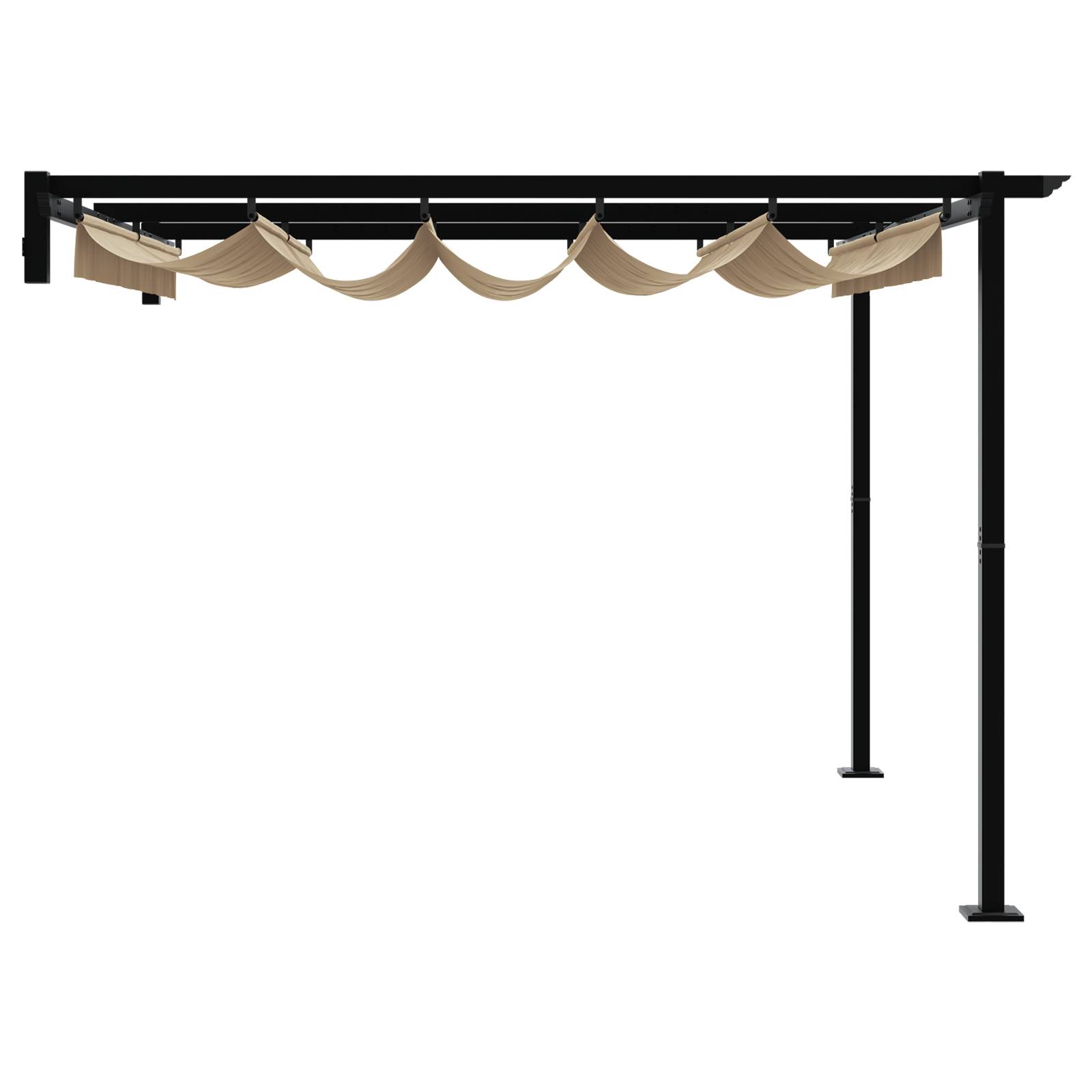 vidaXL Wandmontierter Pavillon Taupe 3 x 3 m Stahl